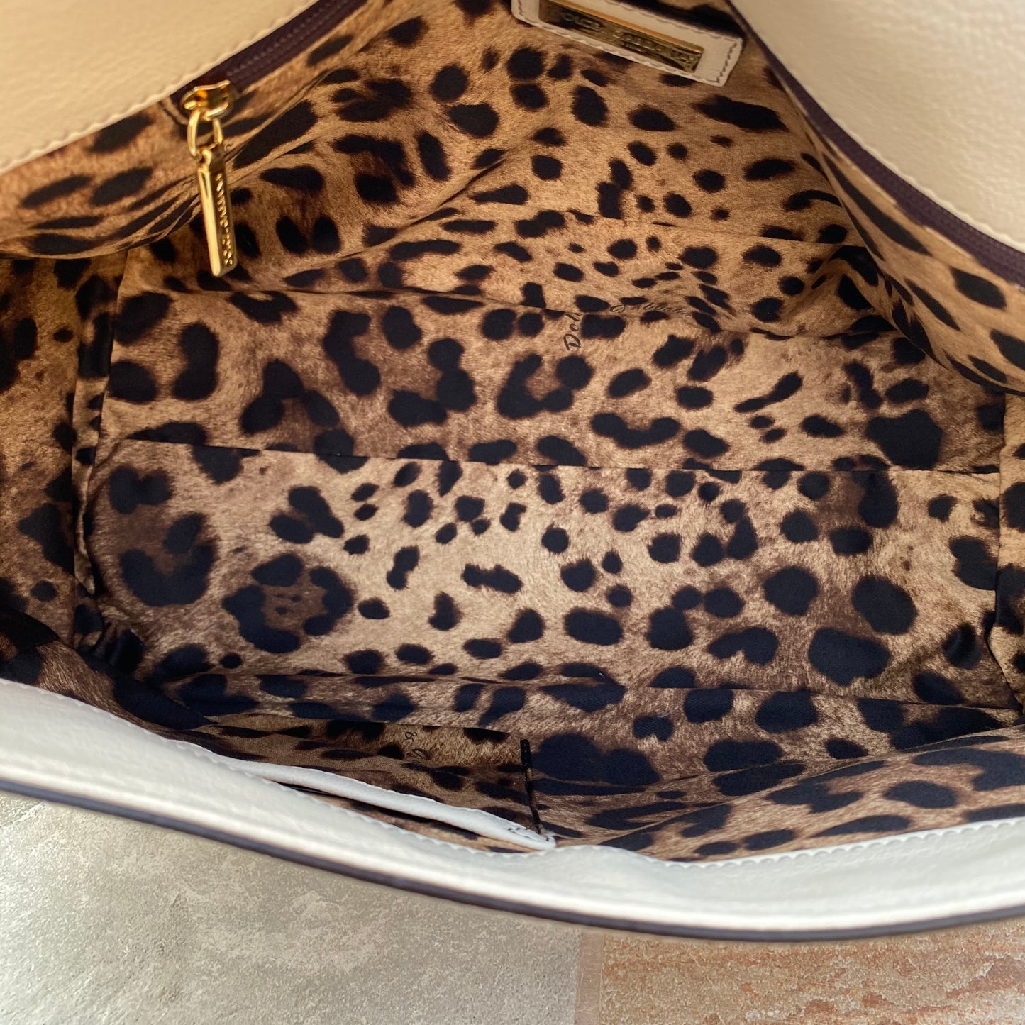 Dolce & Gabbana Large Sicily Leopard Heart Satchel
