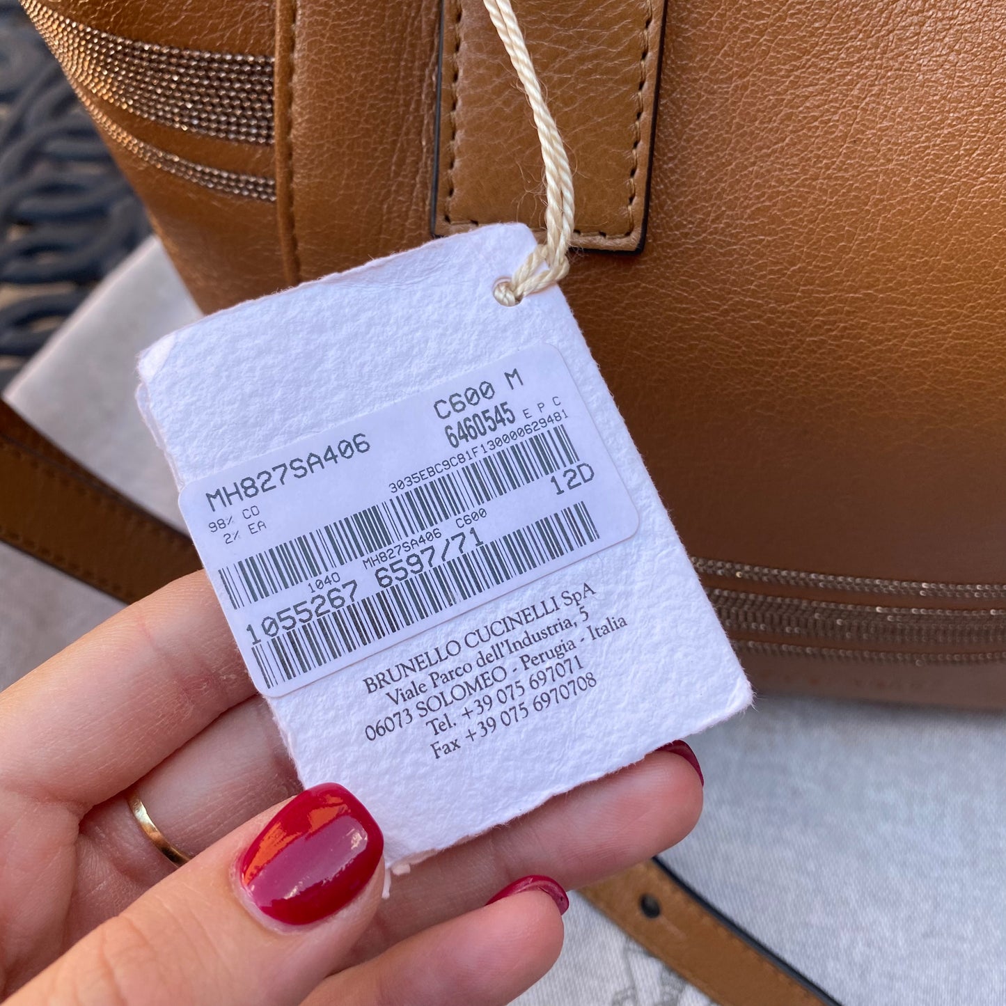 Brunello Cucinelli Monili Beaded Glossy Nappa Leather Tote