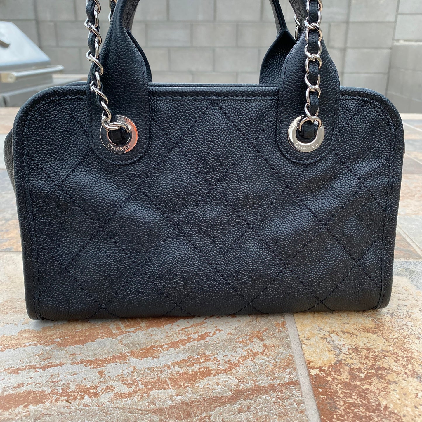 Chanel Small Deauville Caviar Bowling Bag