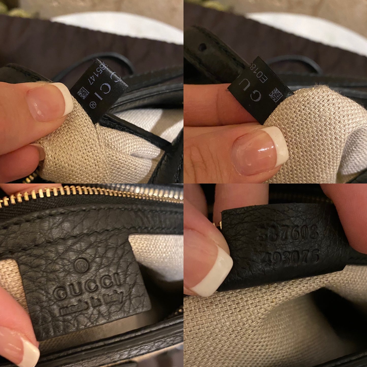 Gucci GG Monogram Canvas Leather Trim Tote