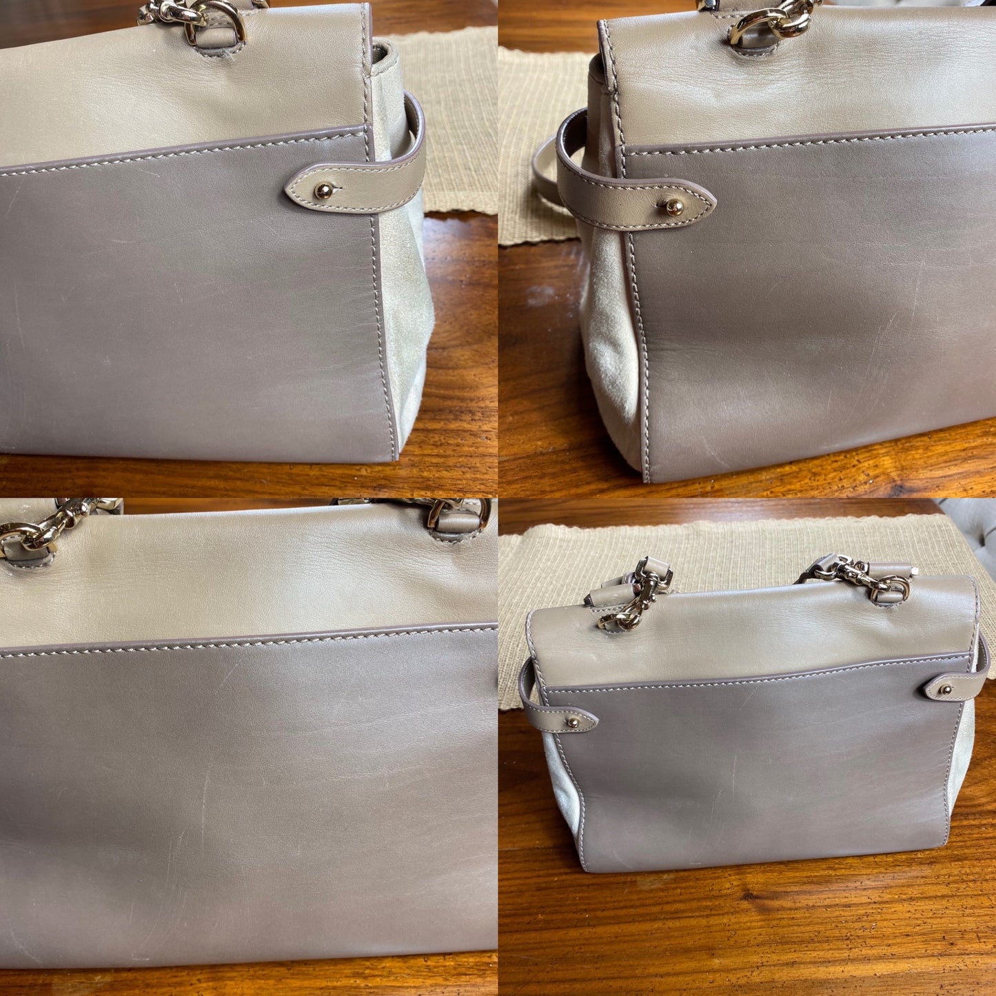 Mulberry Polished Calfskin Suede Primrose Satchel Crossbody