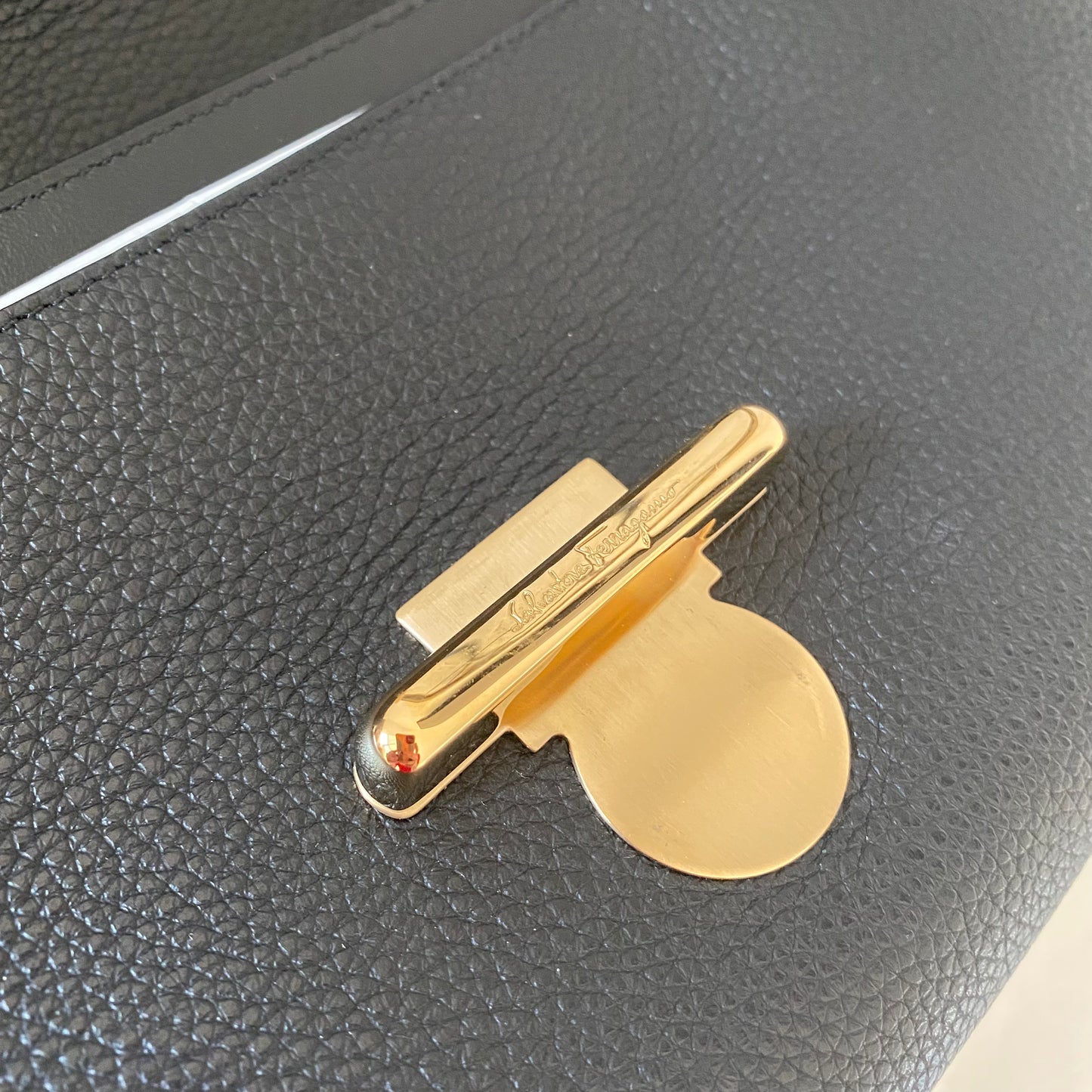Salvatore Ferragamo Glam Gancio Leather Shoulder Bag