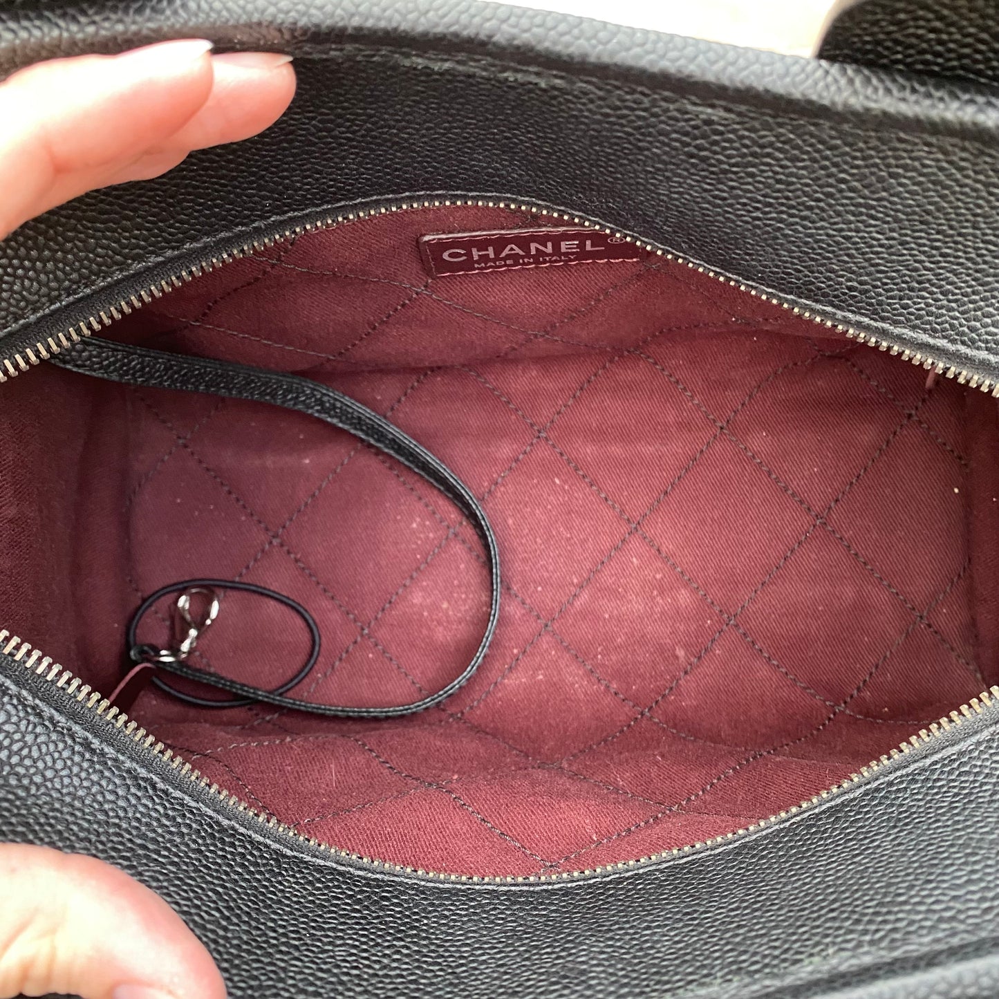 Chanel Small Deauville Caviar Bowling Bag