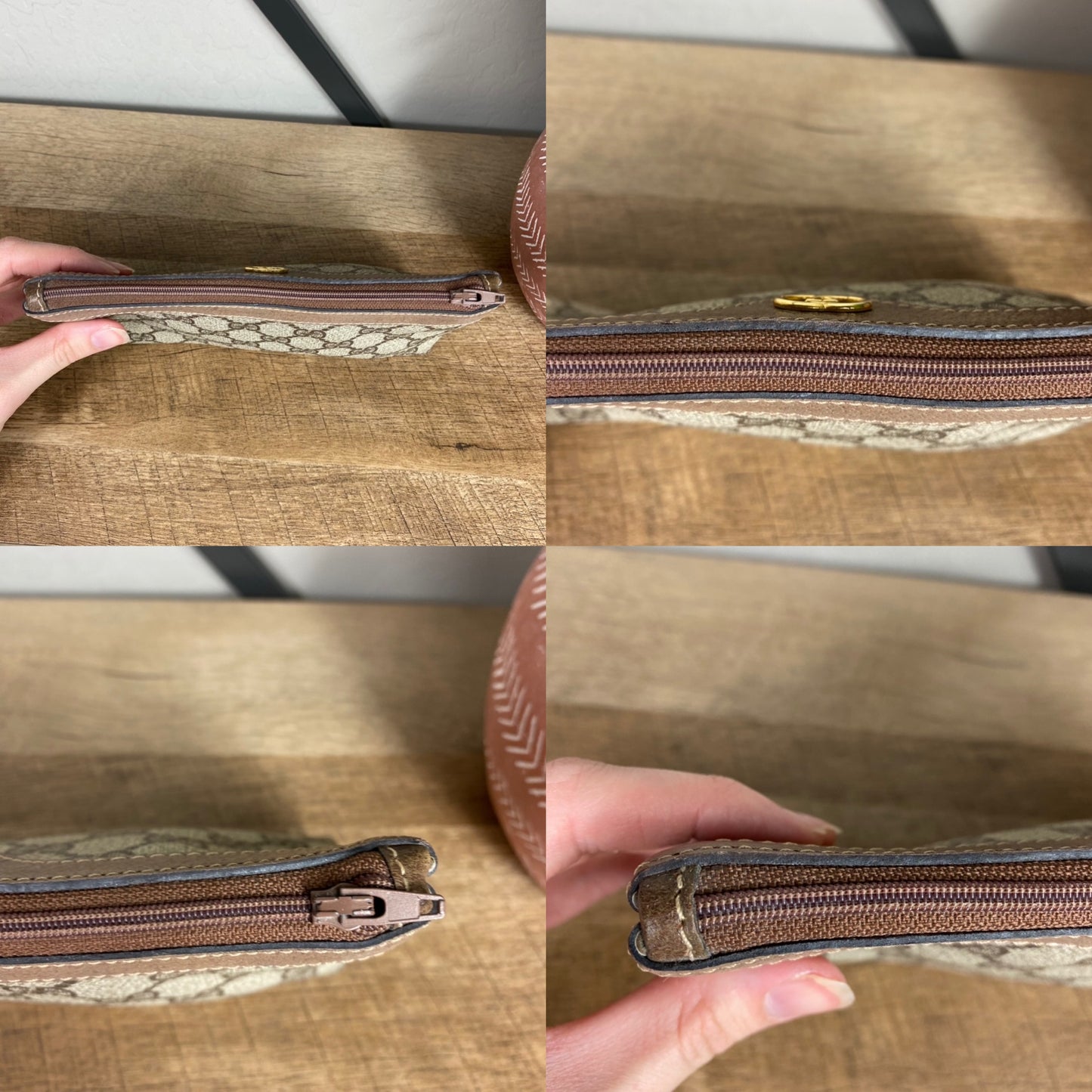 Gucci 1970s Vintage Monogram Cosmetic Pouch