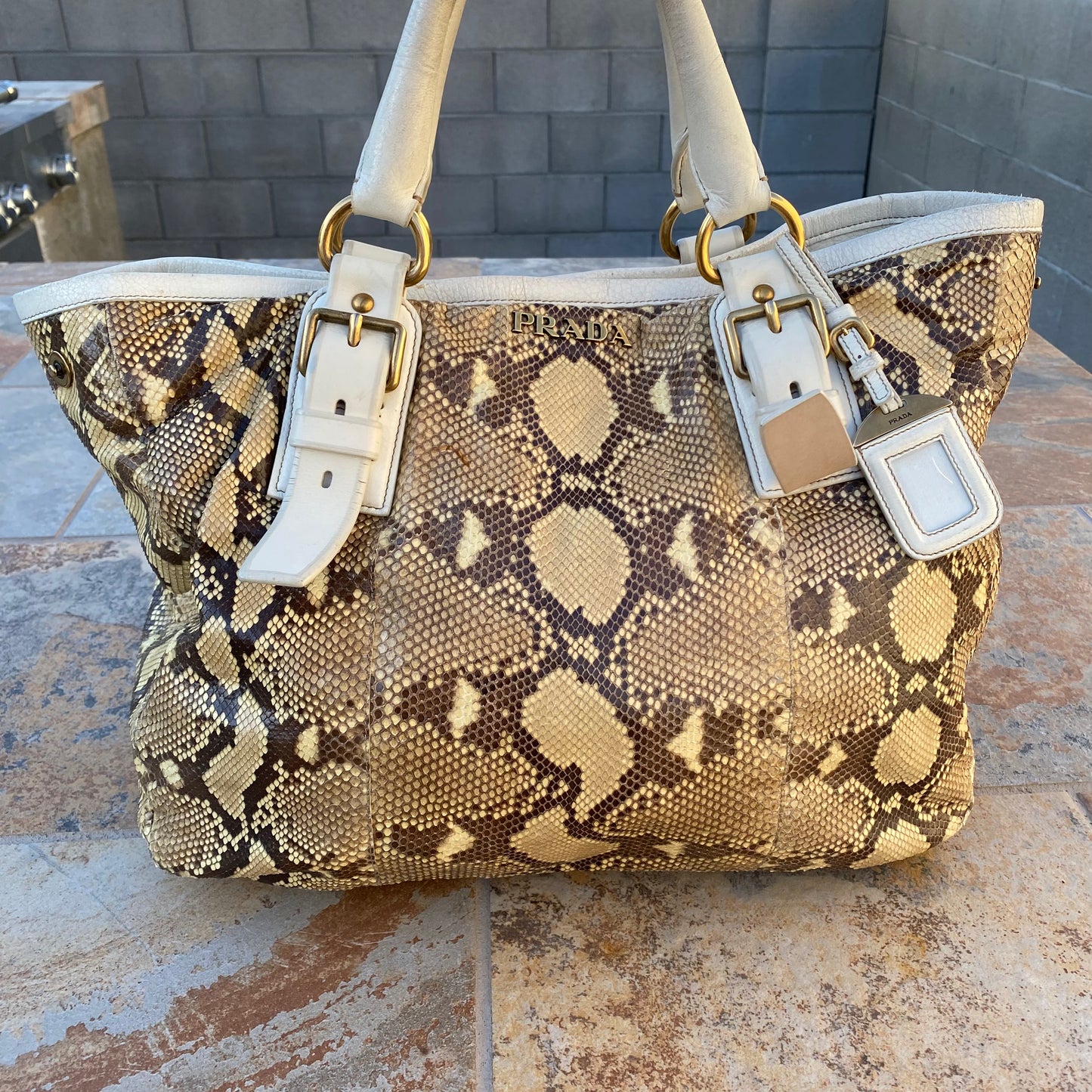 Prada Python Pitone Hobo Tote