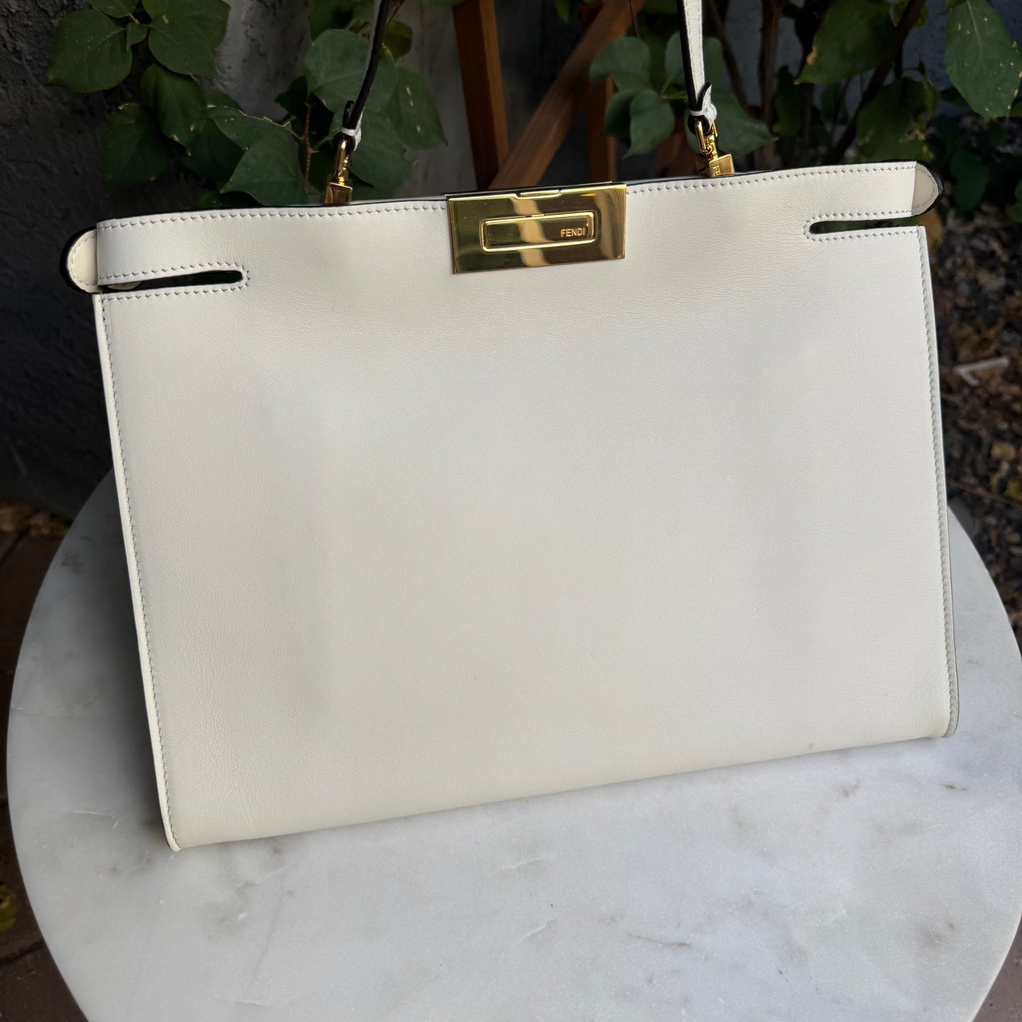 Fendi Pony Hair Leather Peekaboo Clutch Crossbody