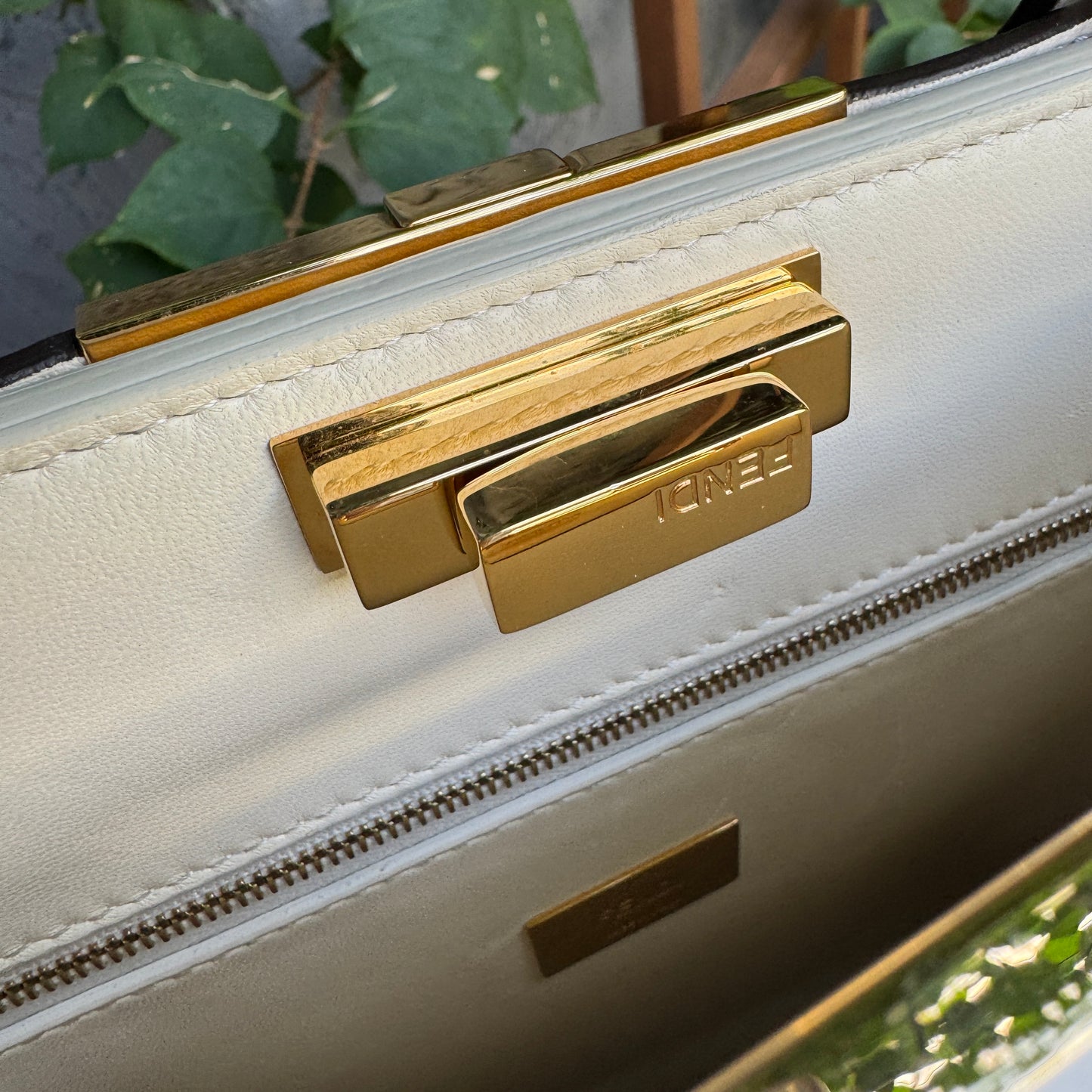 Fendi Pony Hair Leather Peekaboo Clutch Crossbody