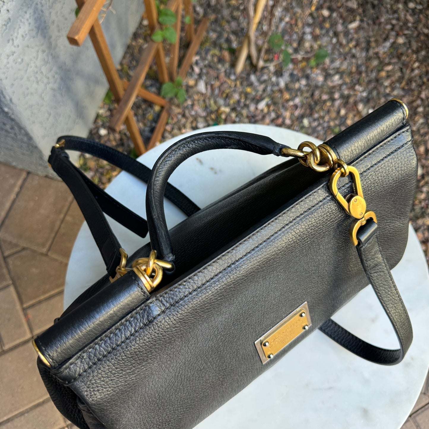 Dolce & Gabbana Large Leather Sicily Shoulder Bag