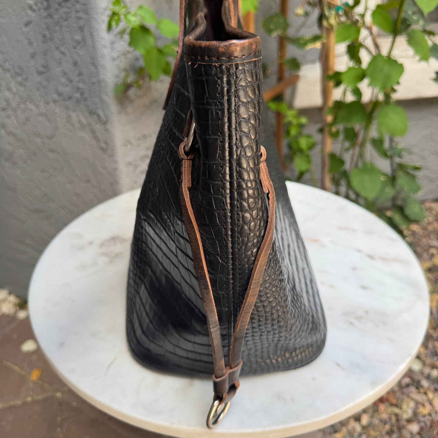 Freebird Embossed Crocodile Leather Mara Tote