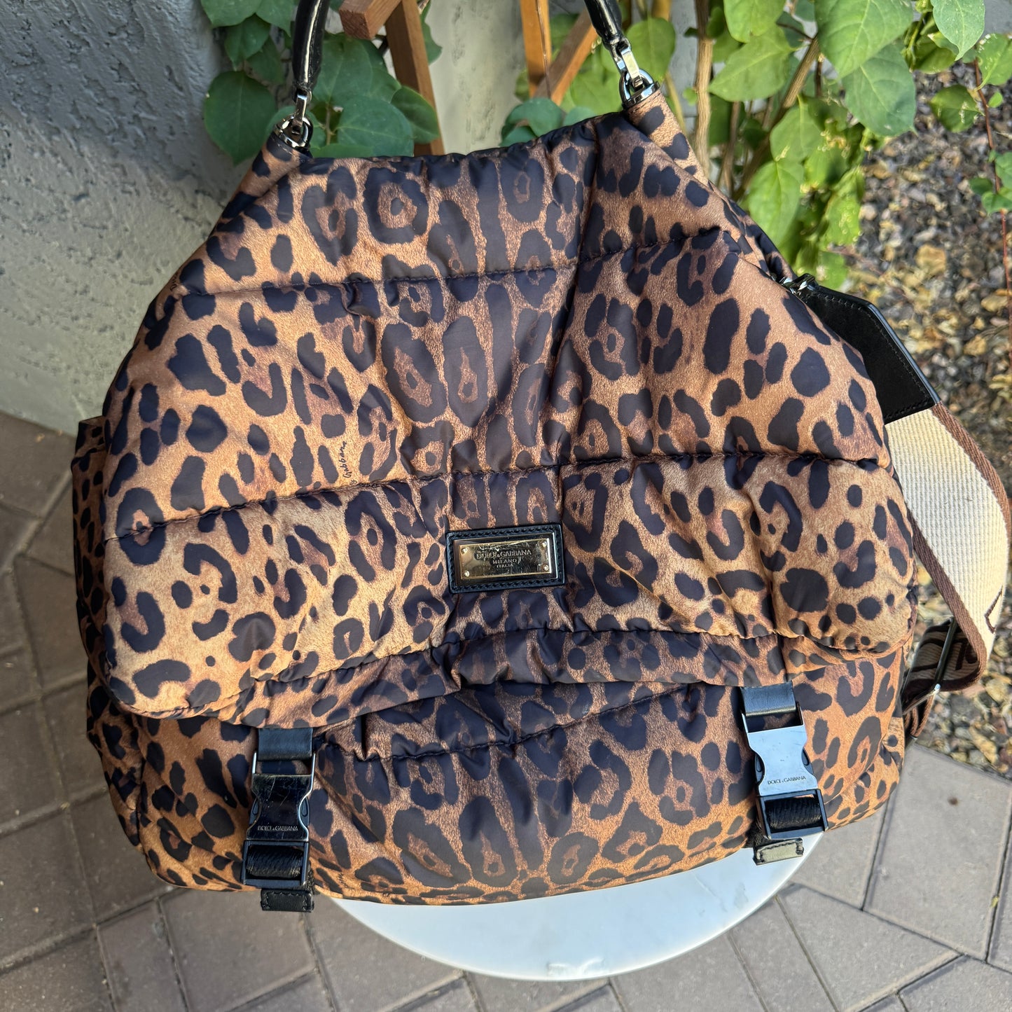 Dolce & Gabbana DG Leo XL Leopard Nylon Sicily Crossbody