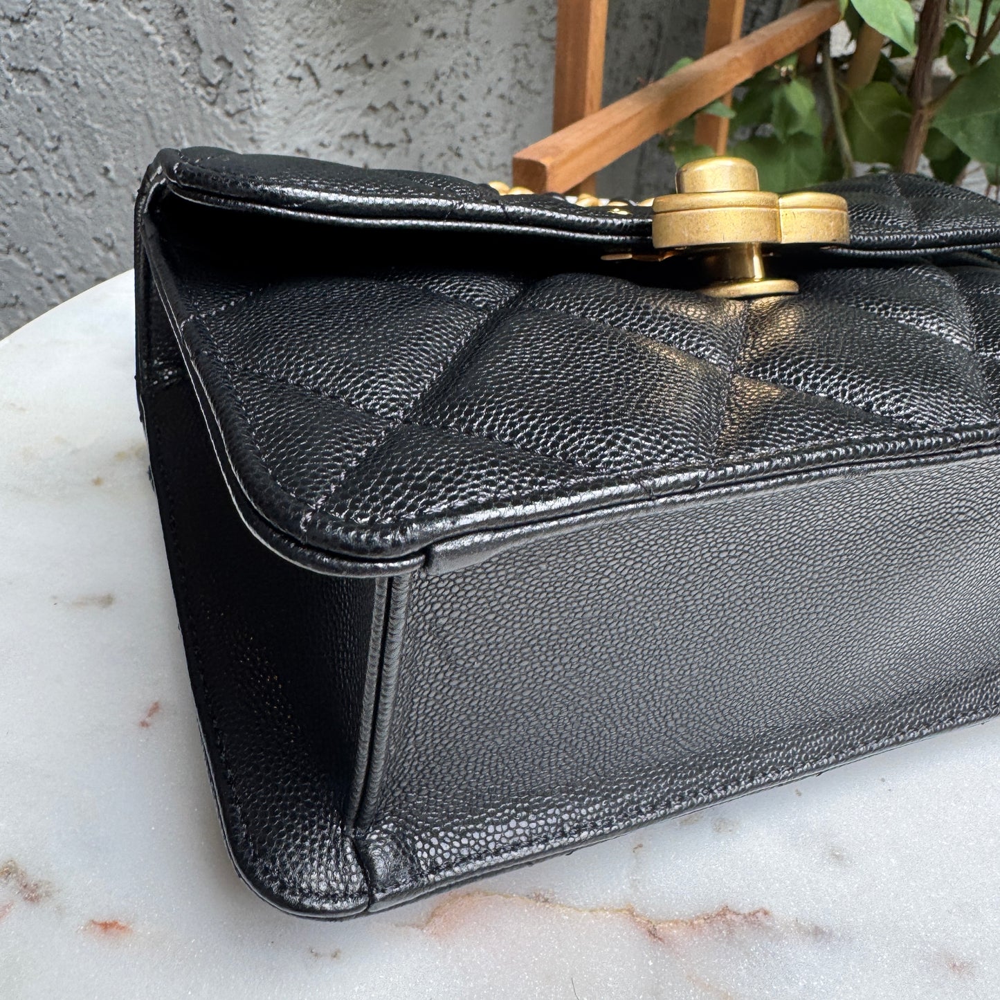 Chanel Shiny Caviar Quilted Small Single Flap Crossbody