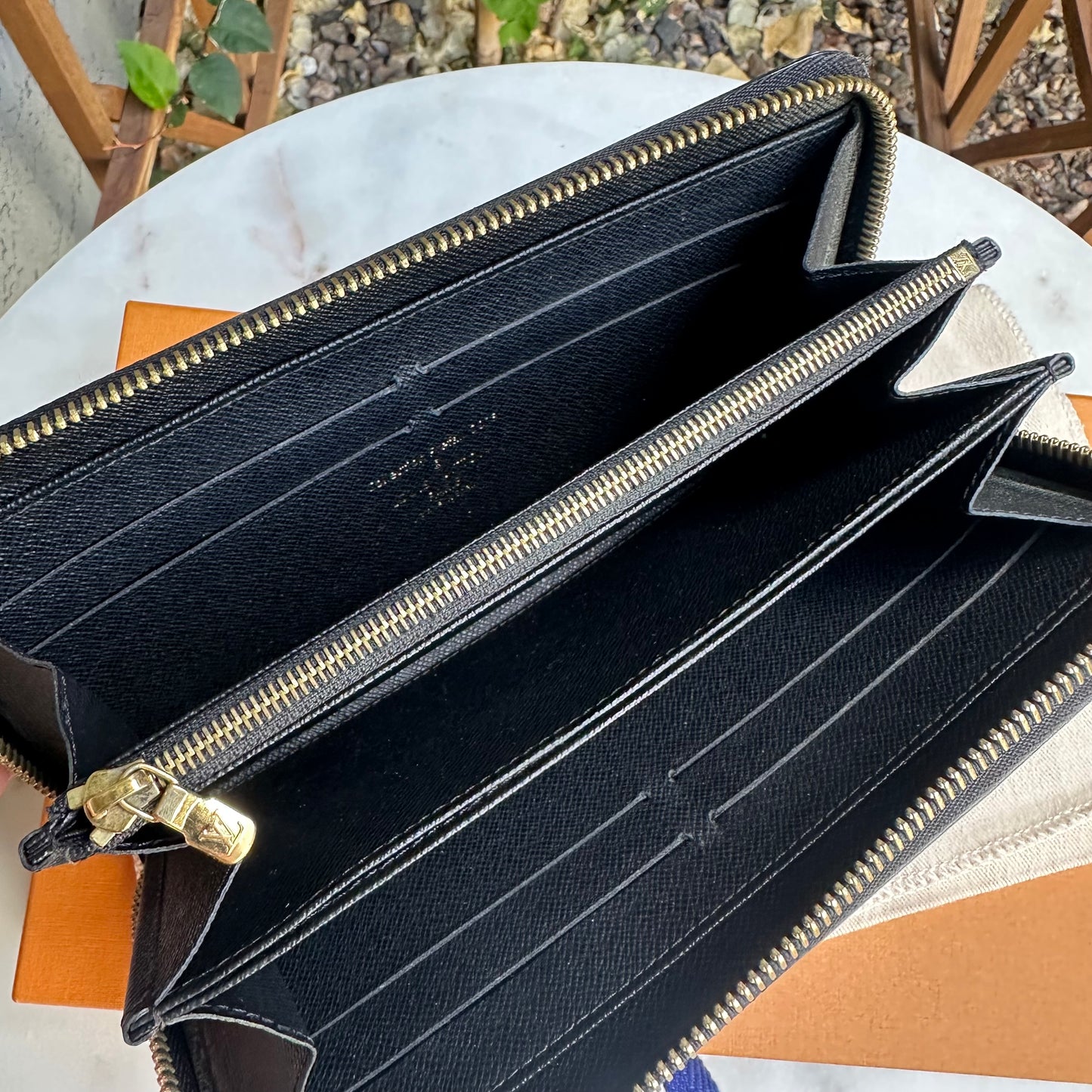 Louis Vuitton Damier Ebene Paillettes Zippy Wallet