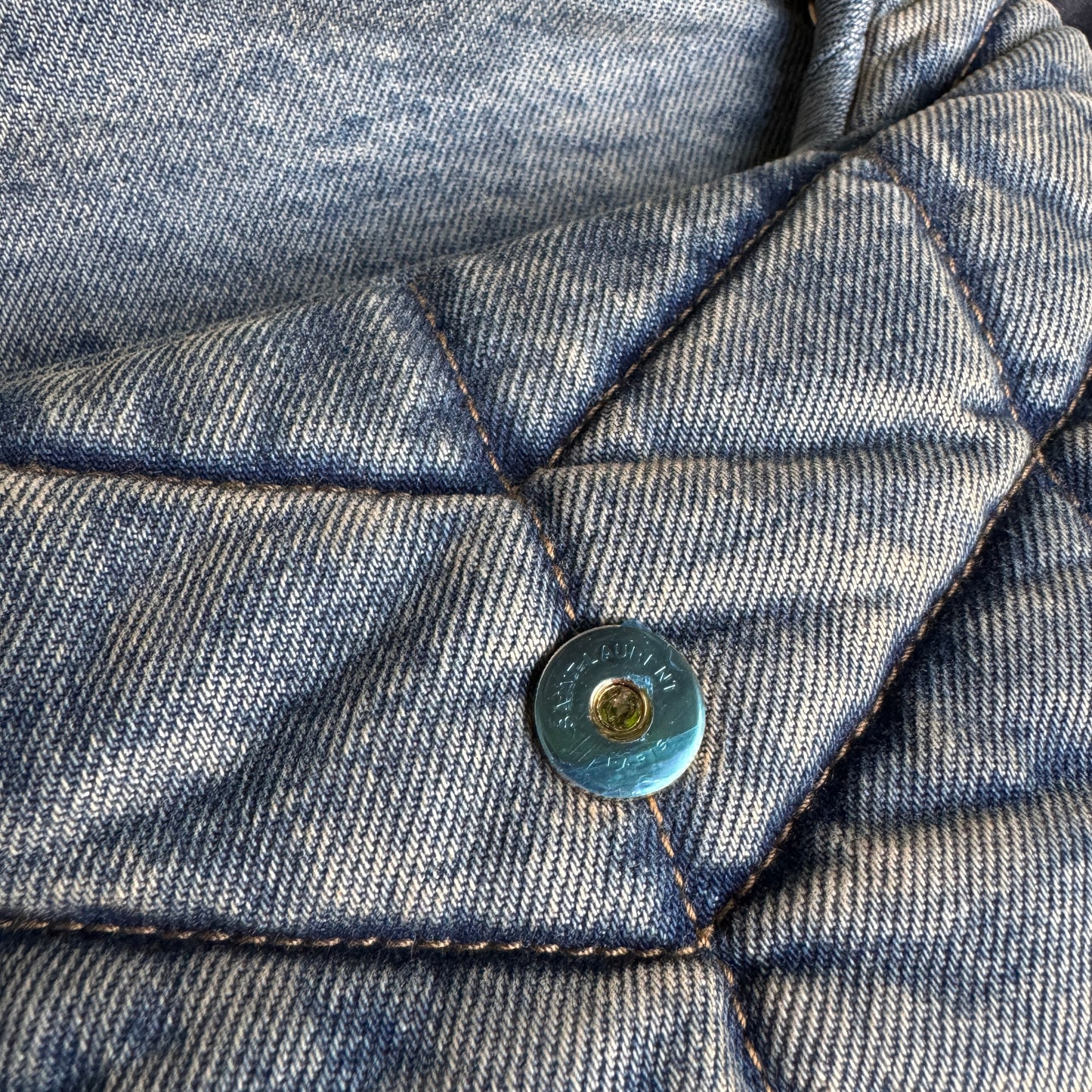 Saint Laurent Denim Toy LouLou Puffer Crossbody