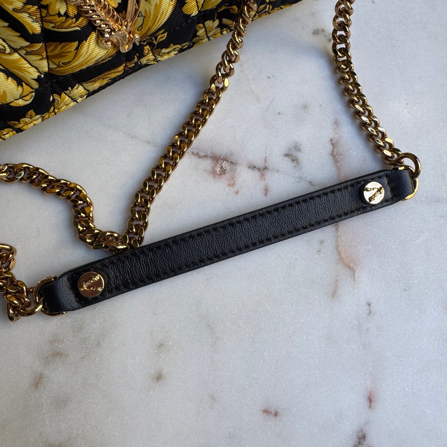 Versace Virtus Barocco Chain Flap Crossbody