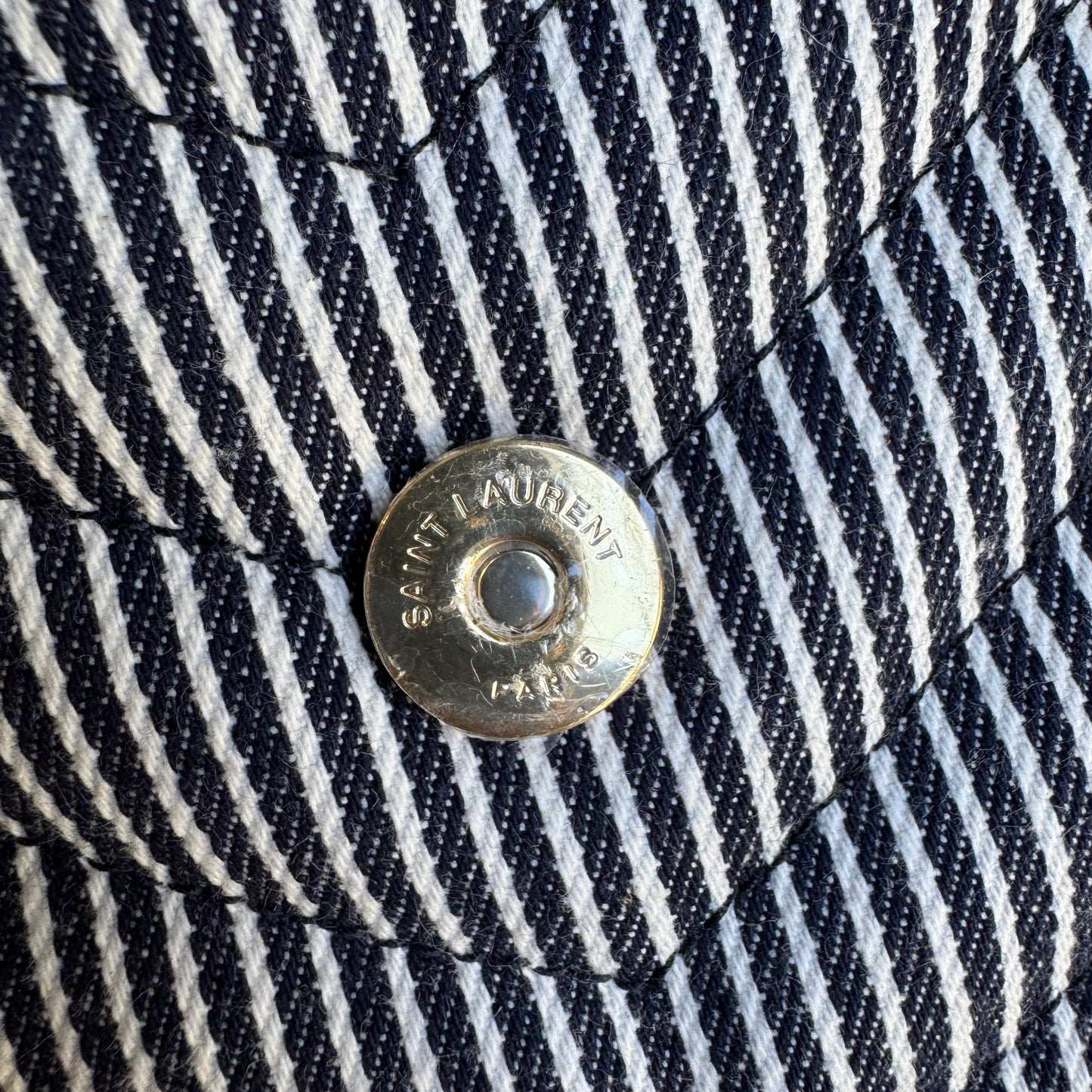 Saint Laurent Small Loulou Striped Chain Crossbody