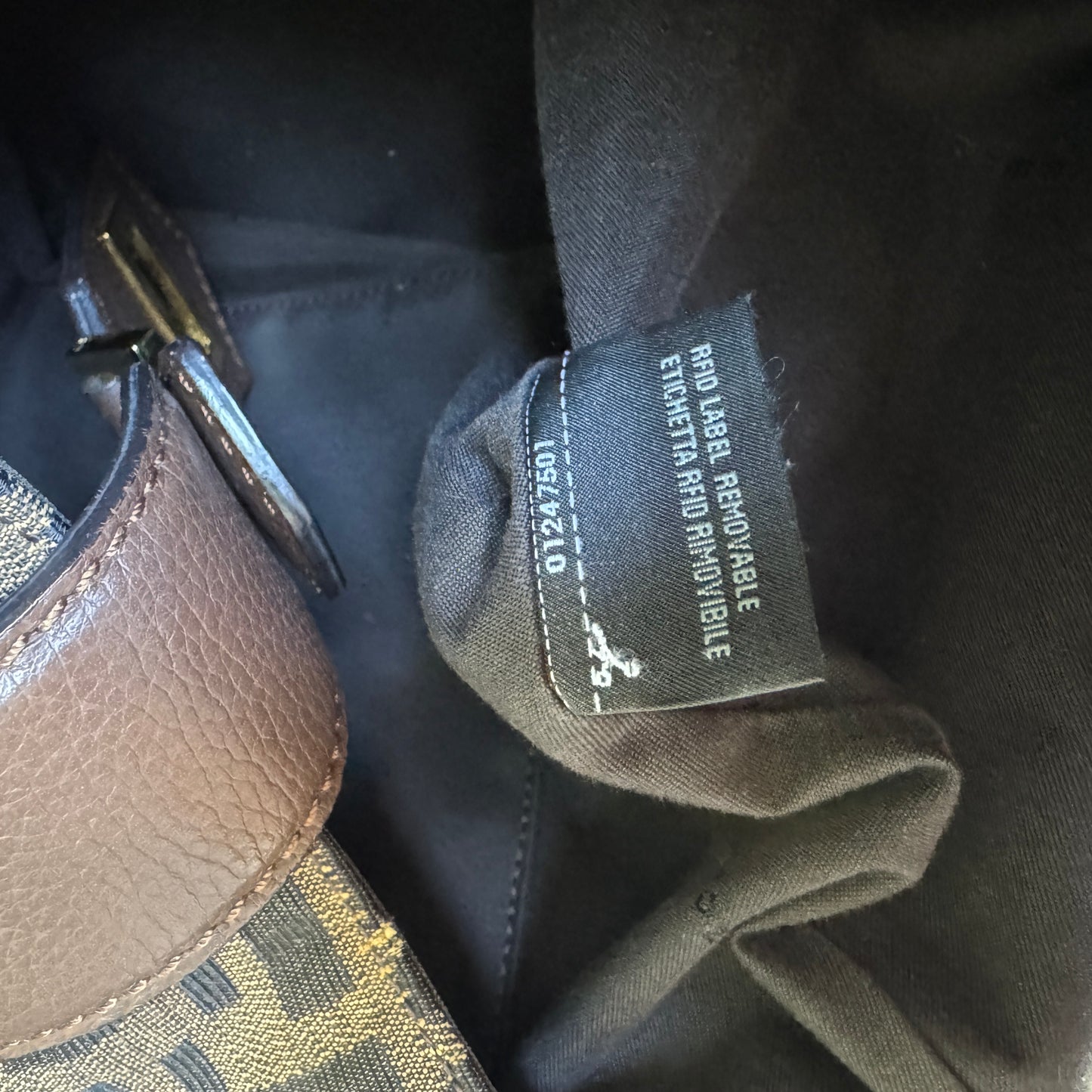 Fendi Turnlock Zucca Canvas Hobo Shoulder Bag
