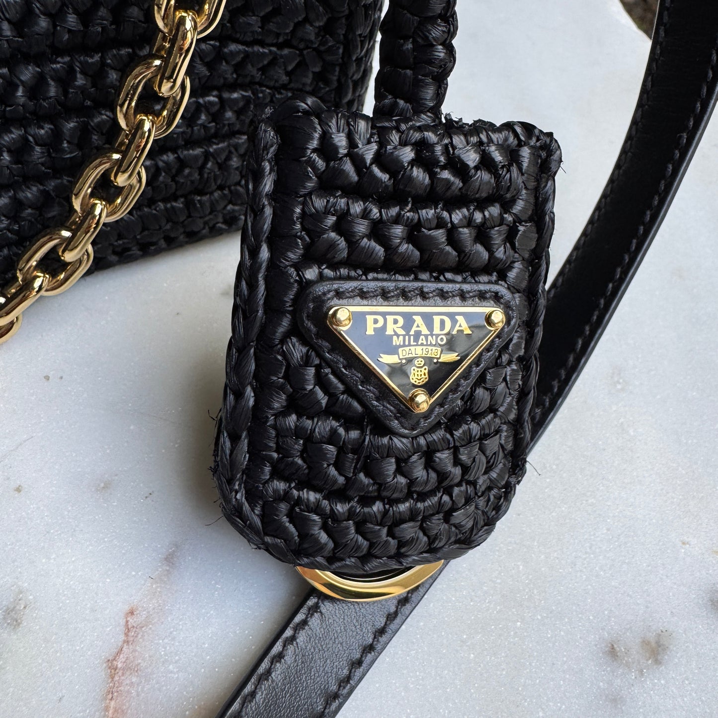 Prada Re-Edition Mini Crochet Raffia Crossbody Bag