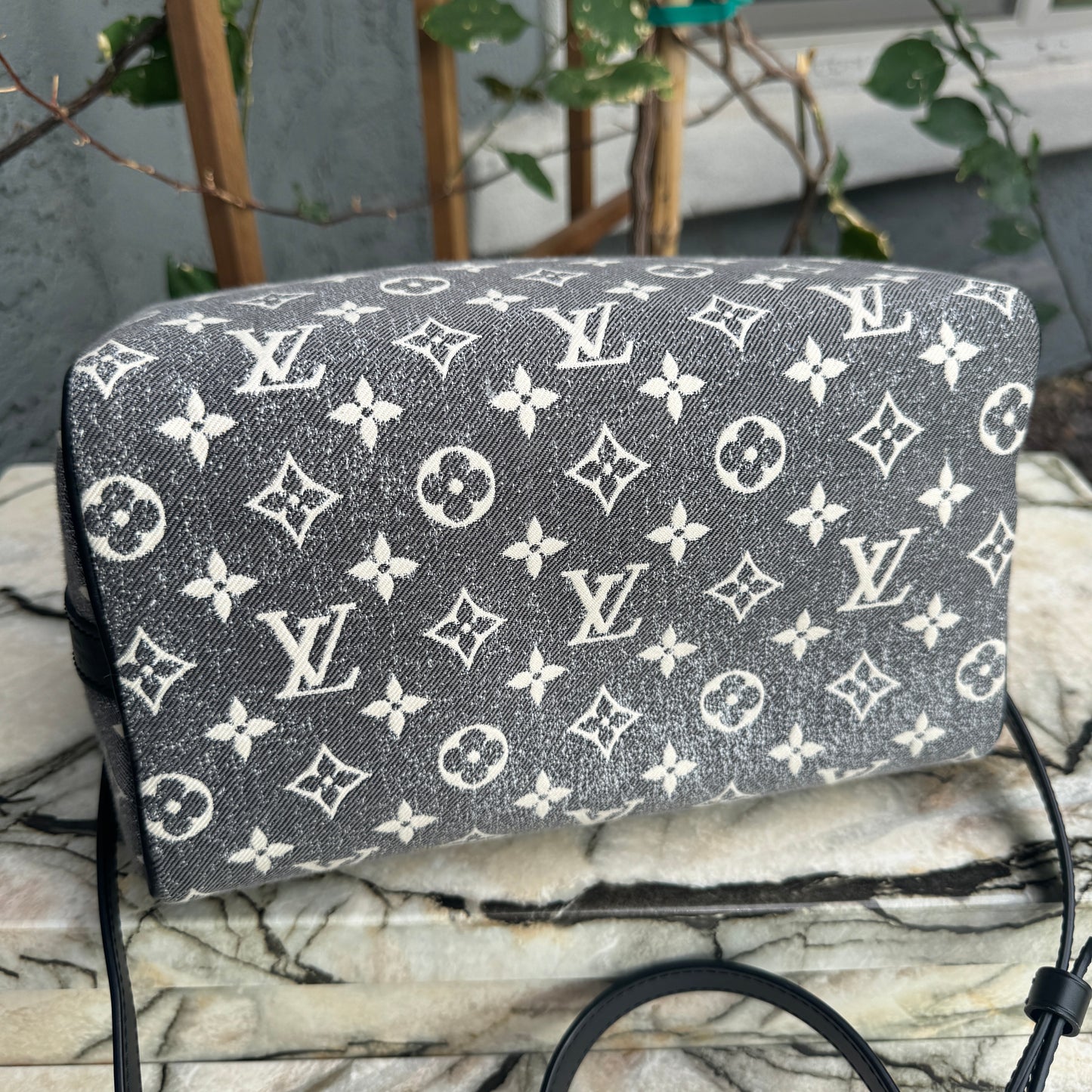 Louis Vuitton Monogram Jacquard Denim Speedy Bandouliere 25