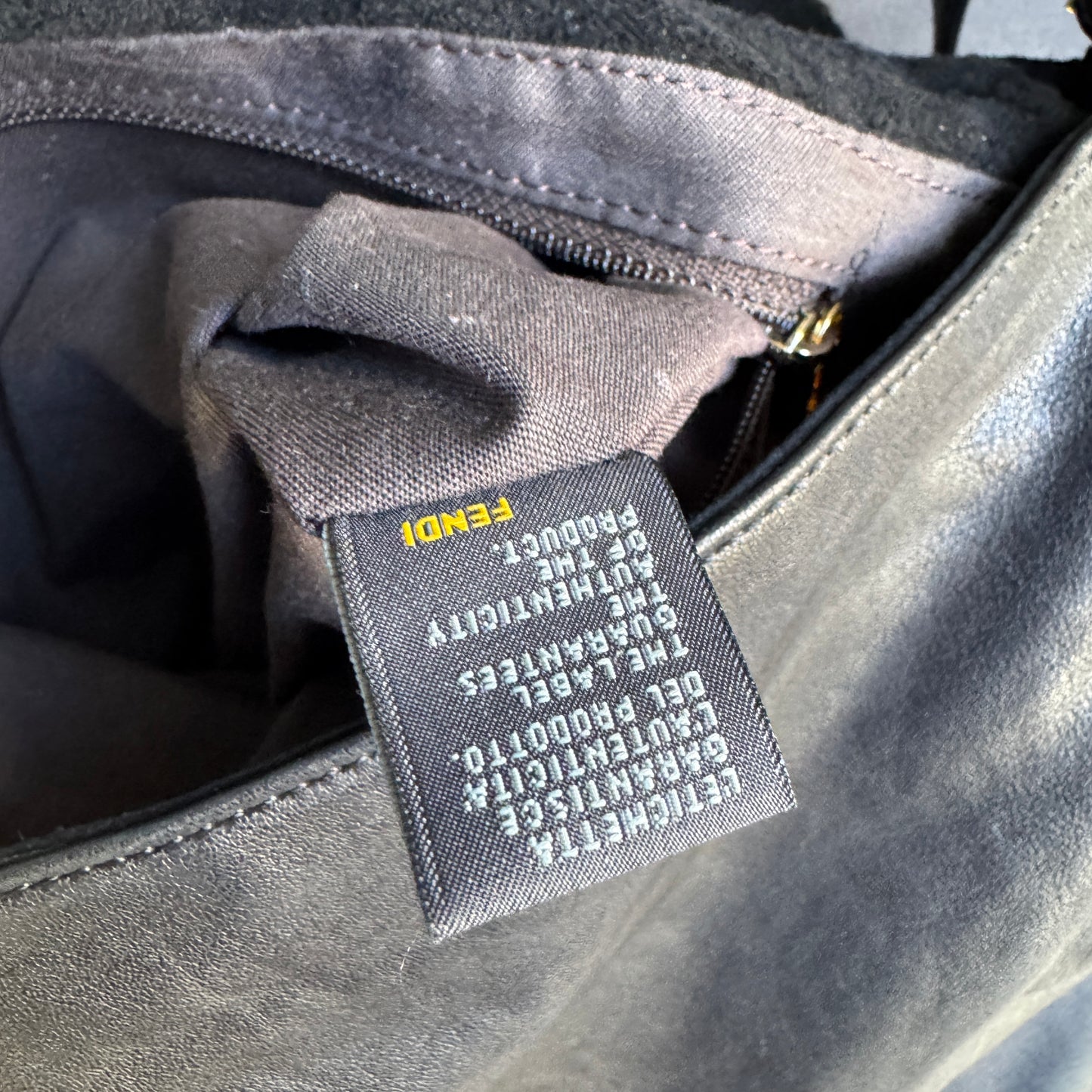 Fendi Lambskin Leather Tortoise Mamma Baguette