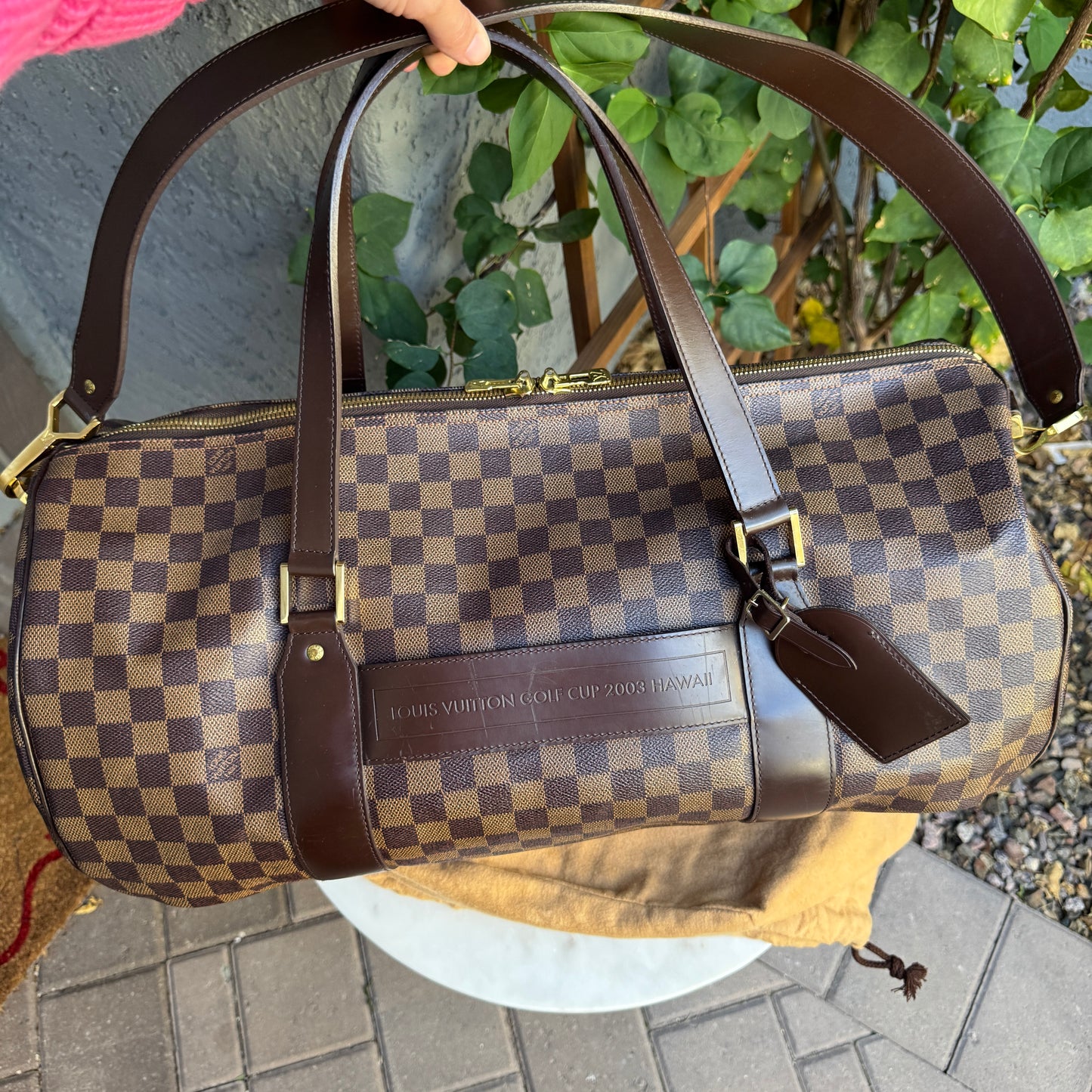 Louis Vuitton Vintage Damier Ebene Golf Cup Sac Polochon 55 Duffle