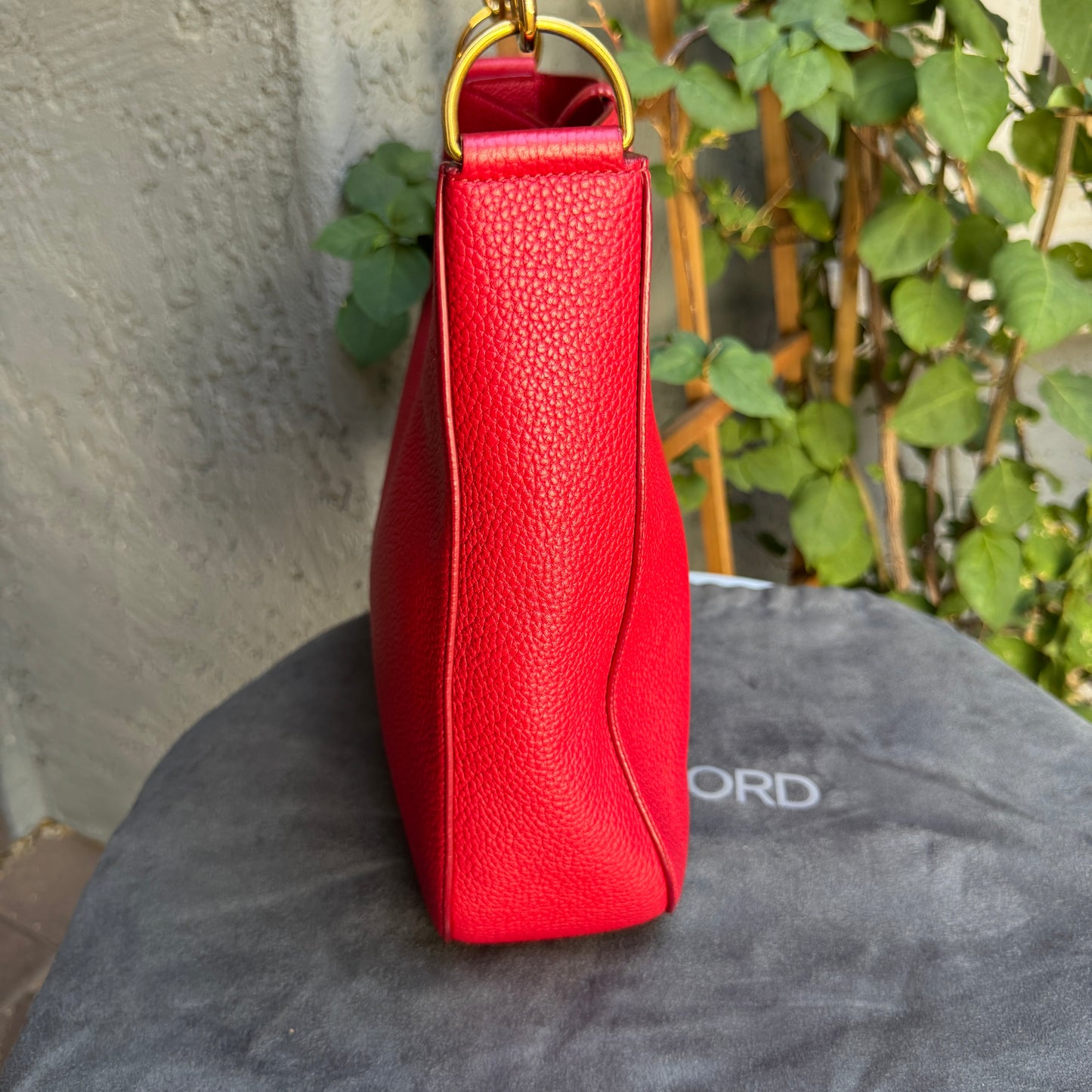 Tom Ford Grained Leather Tara Hobo