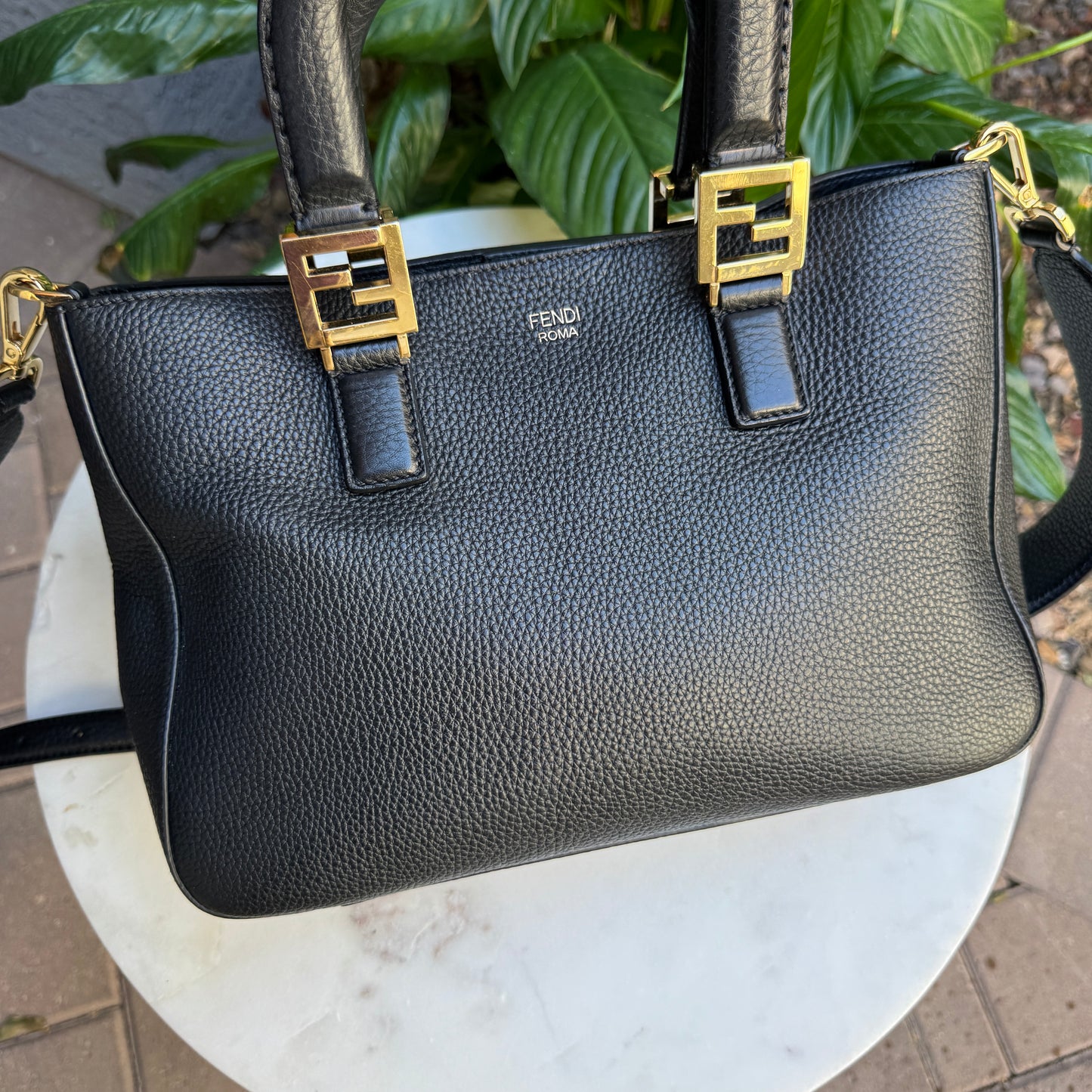 Fendi Vitello Glacier Small FF Tote