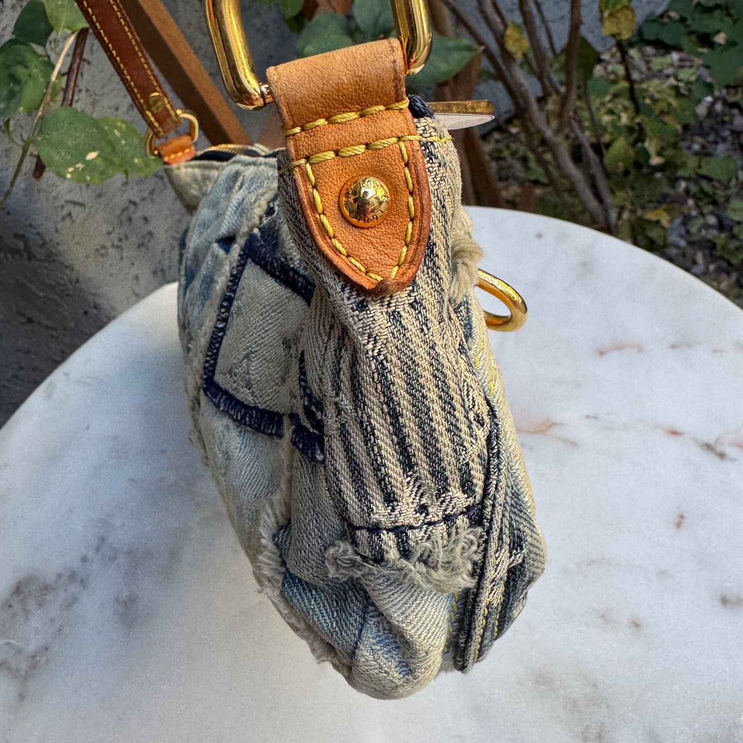 Louis Vuitton Denim Patchwork Pouchy Shoulder Bag