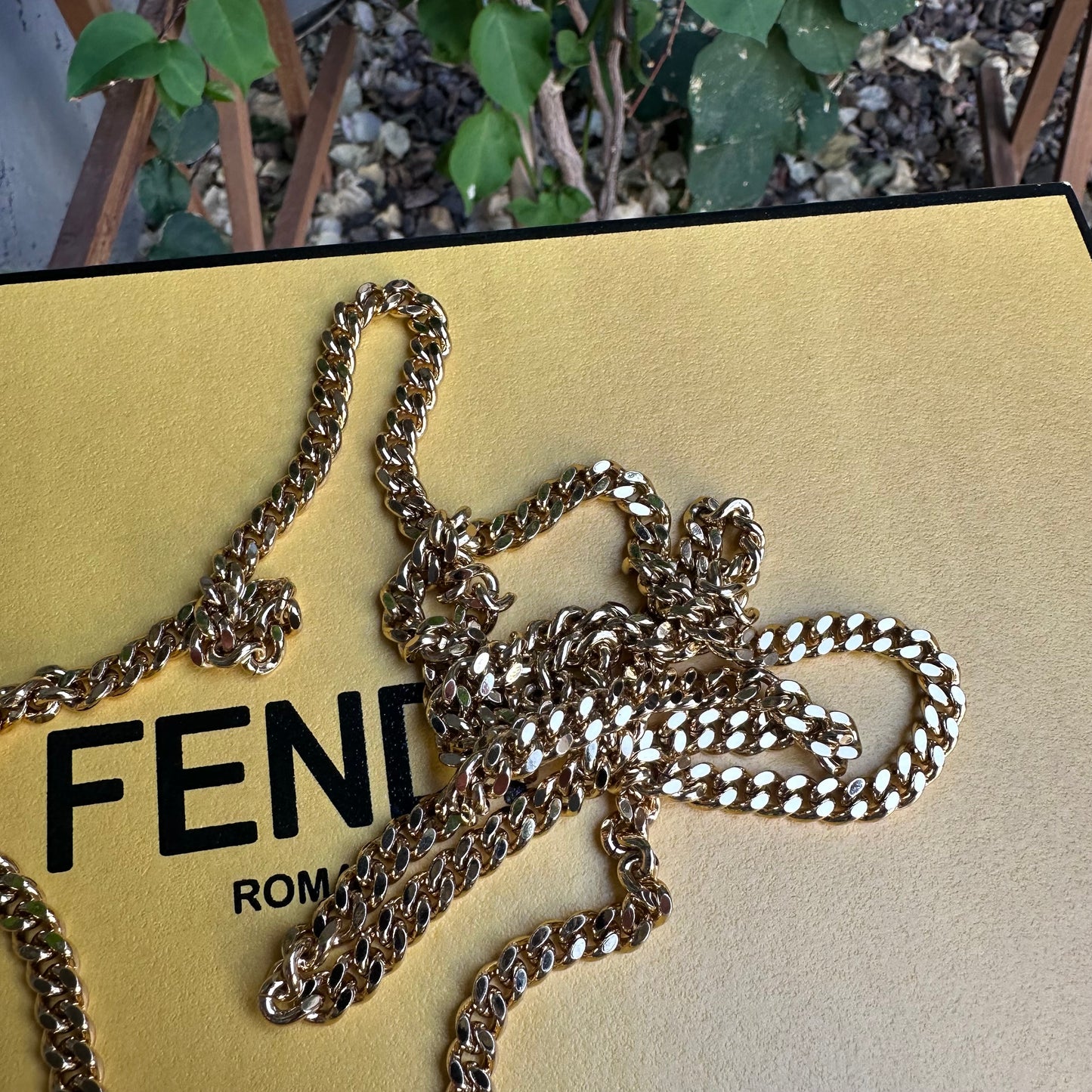 Fendi Fendigraphy Wallet On Chain Leather Crossbody