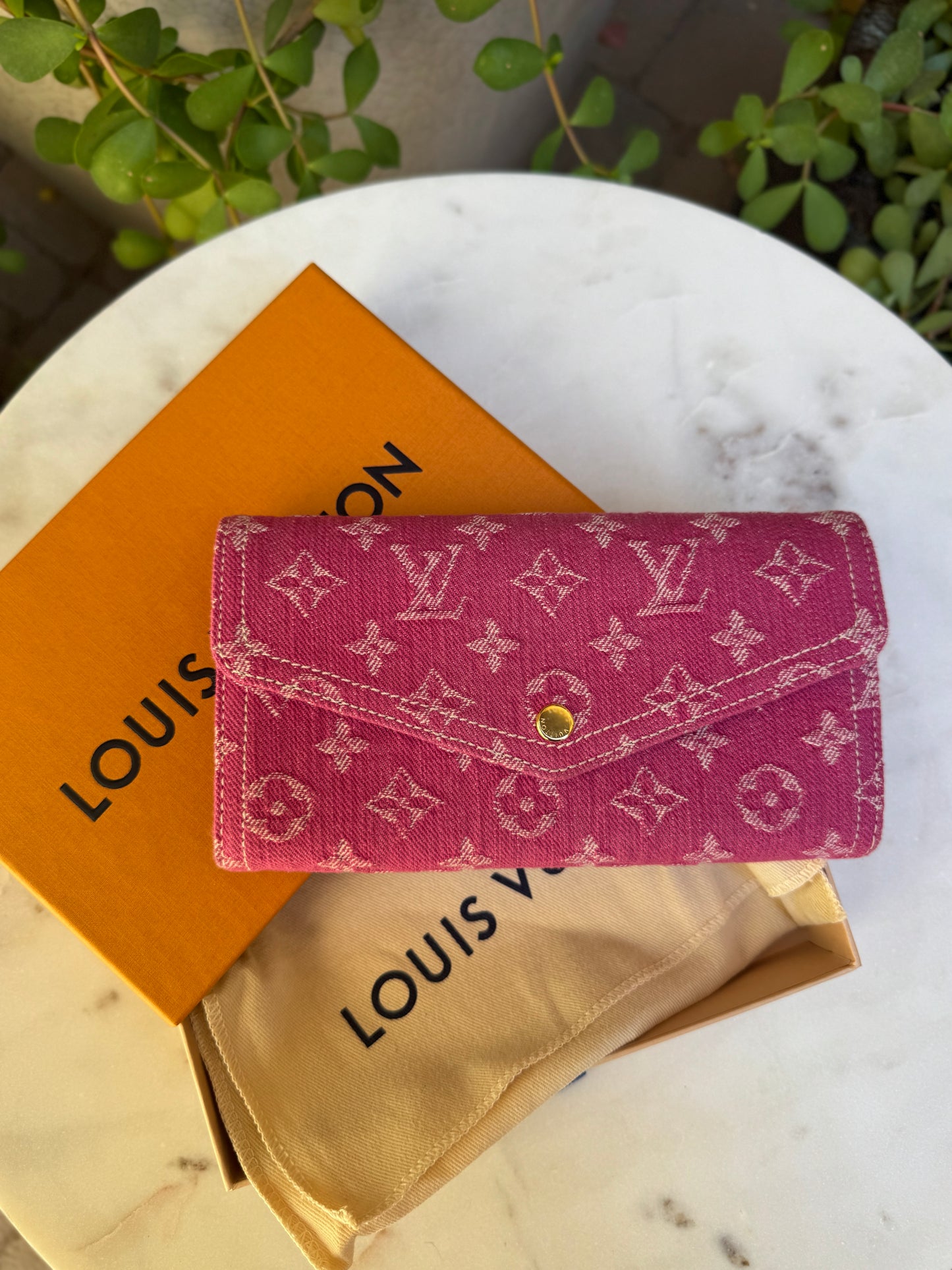 Louis Vuitton Denim Monogram Sarah Wallet