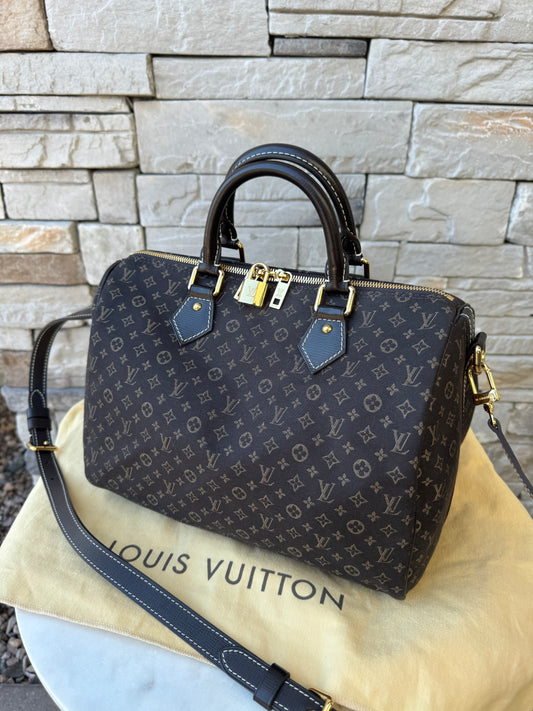 Louis Vuitton Monogram Mini Lin Speedy Bandouliere 30