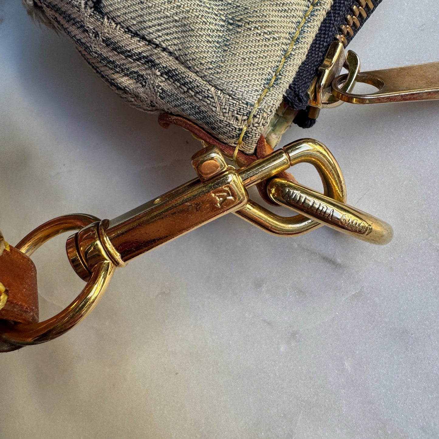 Louis Vuitton Denim Patchwork Pouchy Shoulder Bag