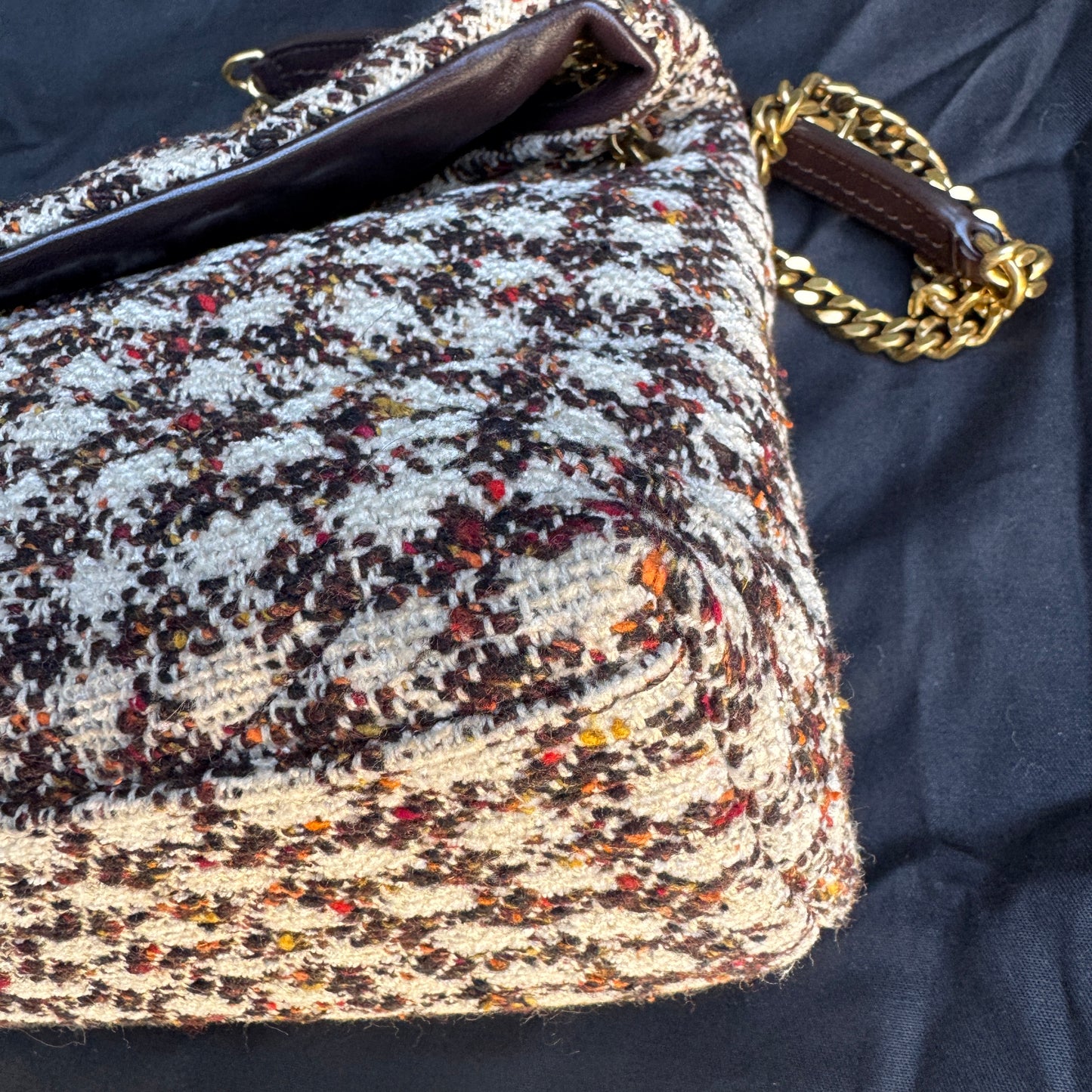 Saint Laurent Tweed Loulou Medium Monogram Puffer Shoulder Bag