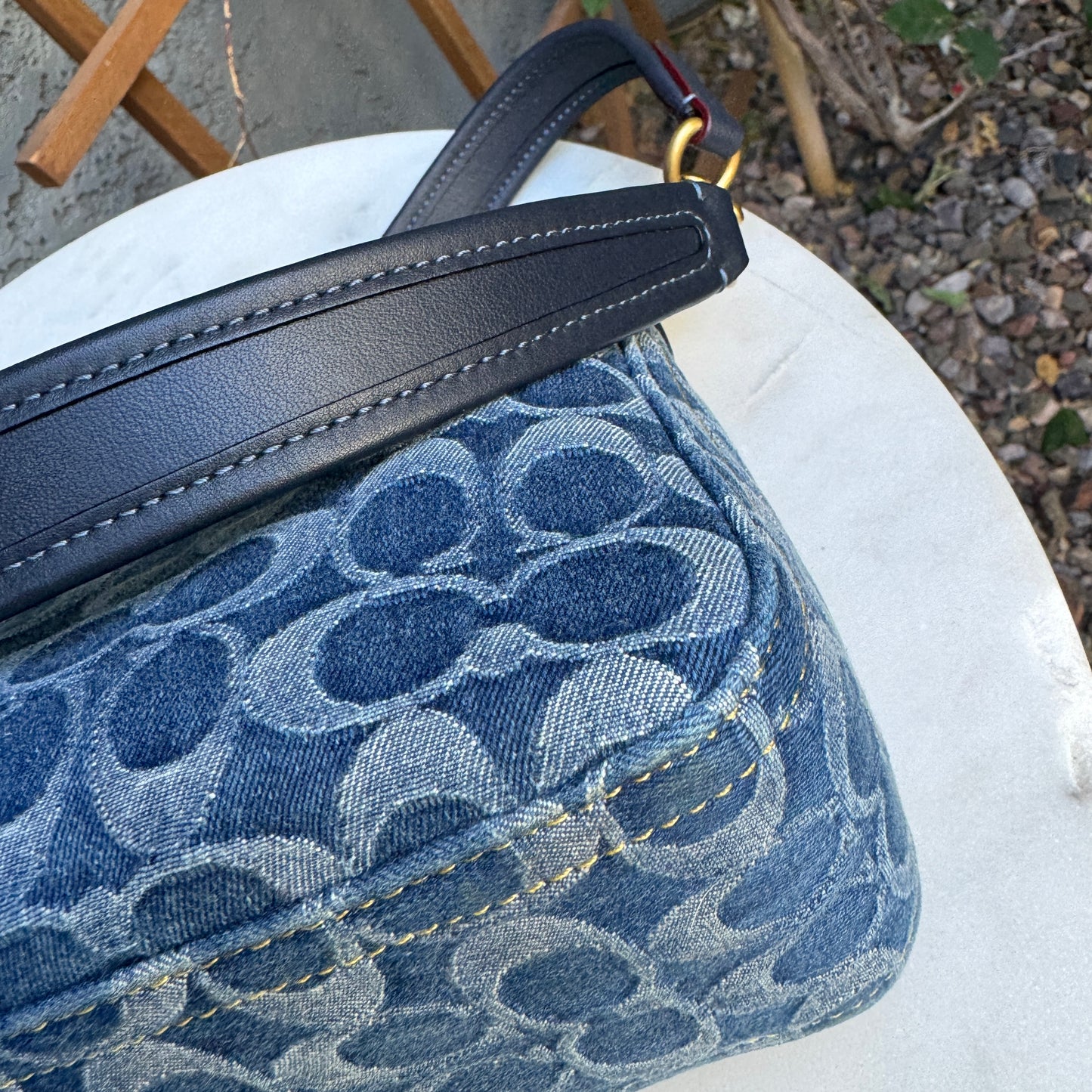 Coach Canvas Denim Monogram Soft Tabby Crossbody