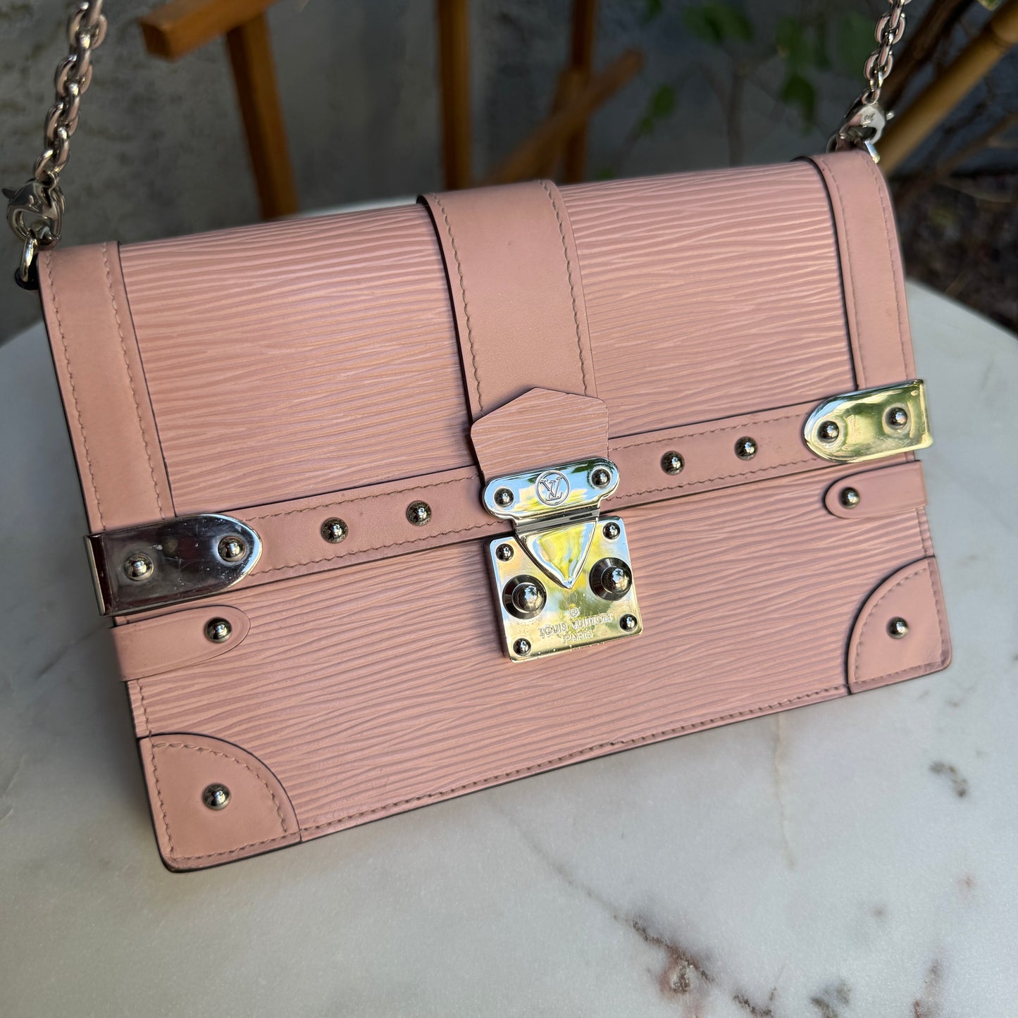Louis Vuitton Epi Leather Trunk Chain Wallet on Chain Crossbody
