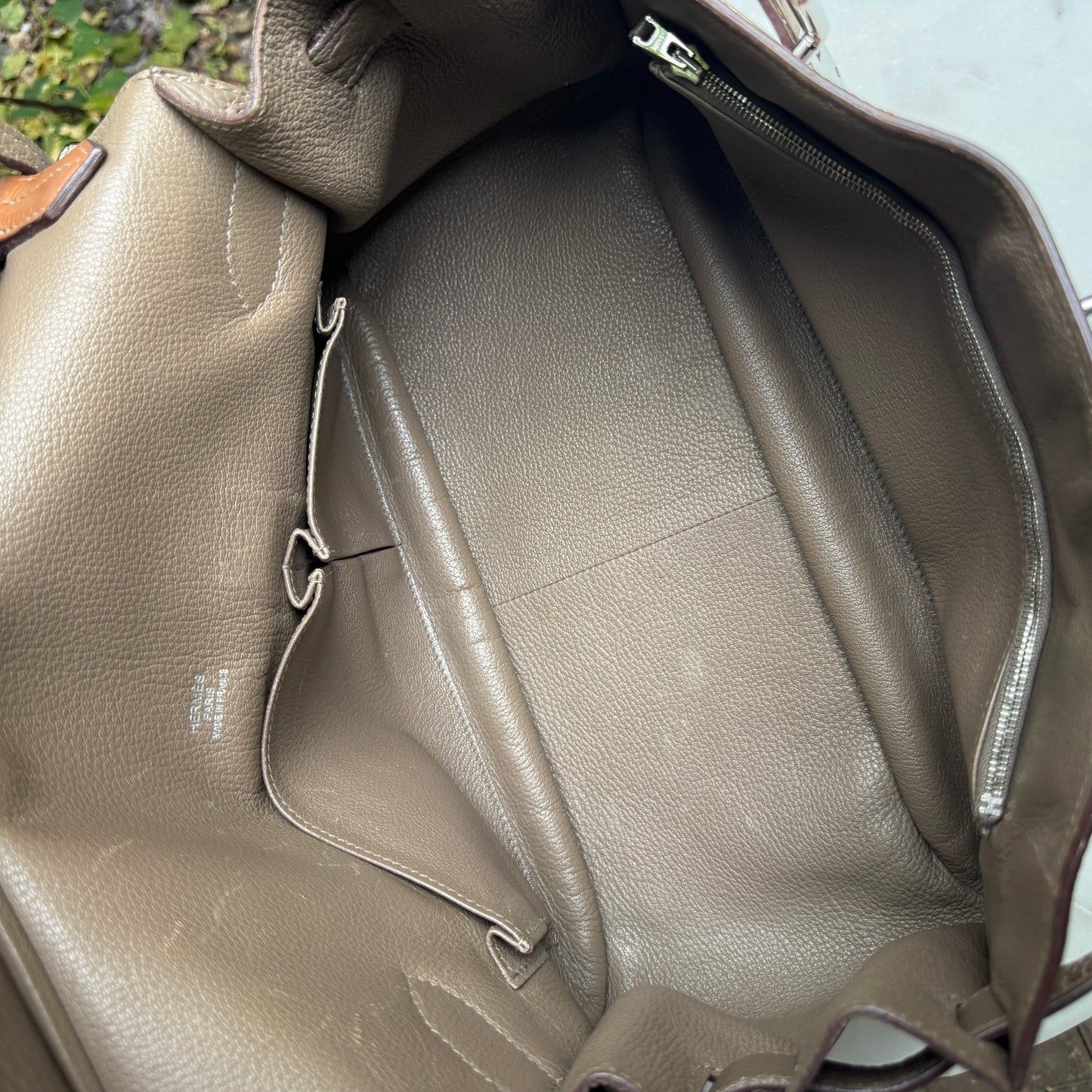 Hermès Jypsiere 34 Bicolor Pebbled Clemence Leather Crossbody