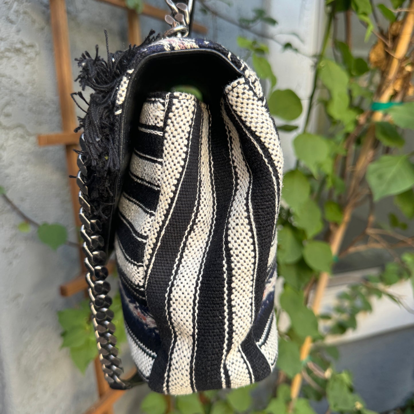 Yves Saint Laurent Berber Chevron Tassel Large College Bag