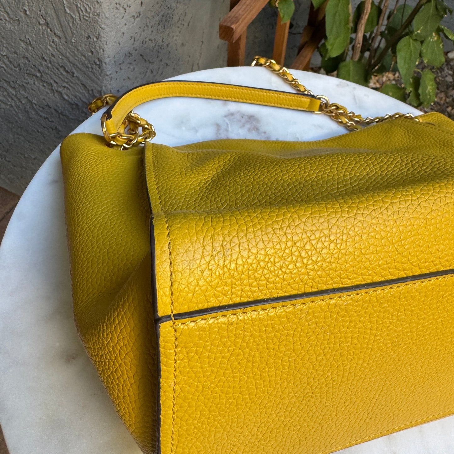 Tory Burch Britten Slouchy Chain Pebbled Leather Shoulder Bag