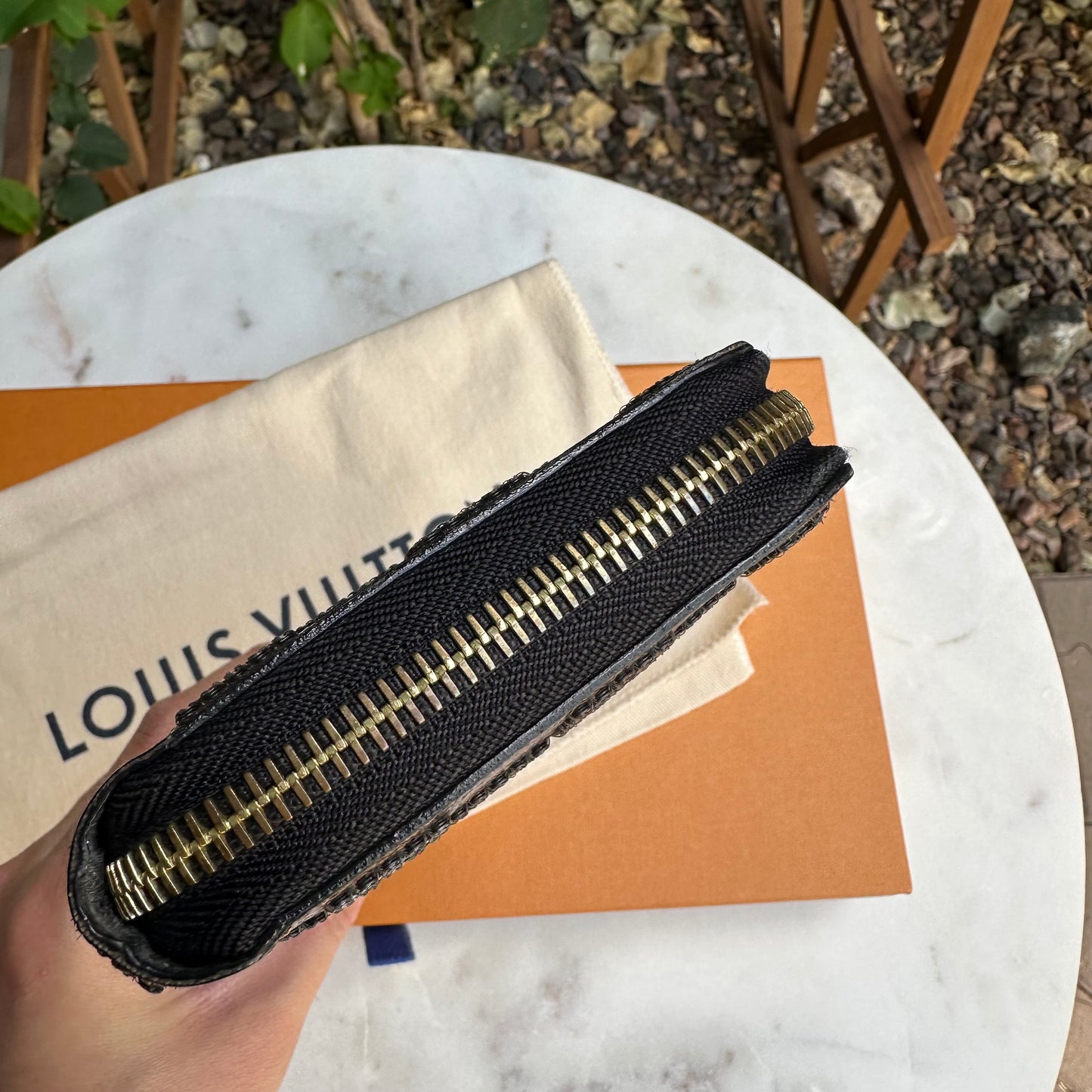 Louis Vuitton Damier Ebene Paillettes Zippy Wallet