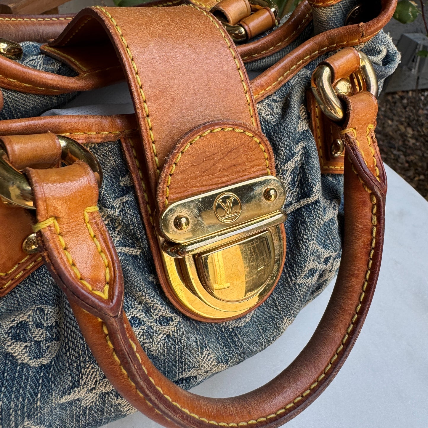 Louis Vuitton Monogram Denim Pleaty Bag