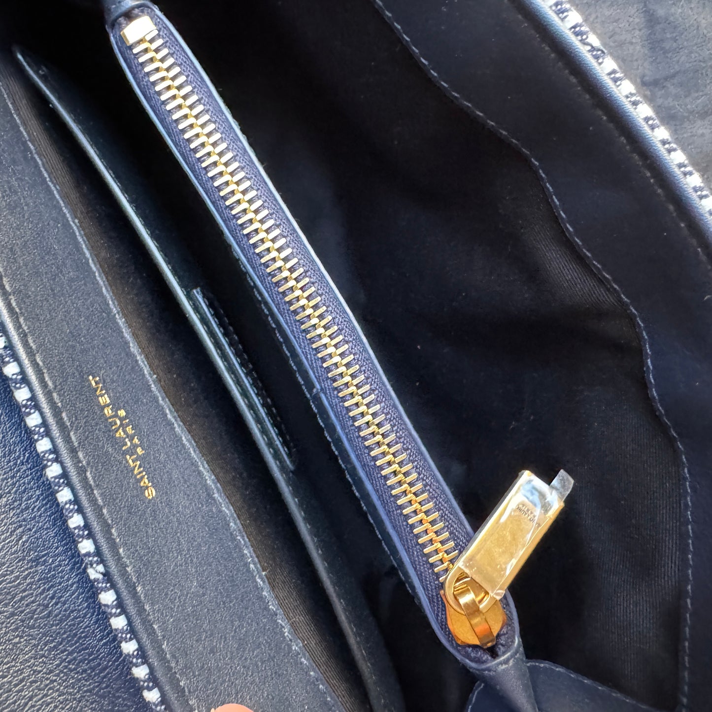 Saint Laurent Small Loulou Striped Chain Crossbody