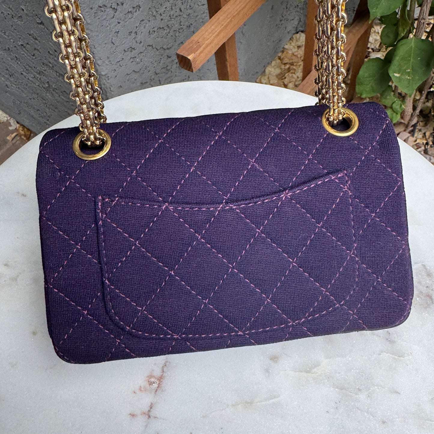 Chanel Reissue 2.55 Flap Bag Quilted Jersey 224 Double Flap Crossbody