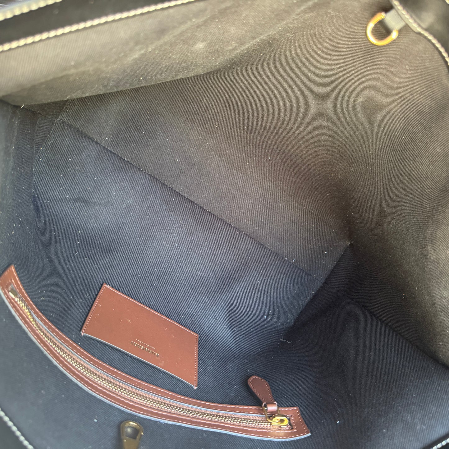 Burberry Dark Birch Brown Check and Leather Medium Tote