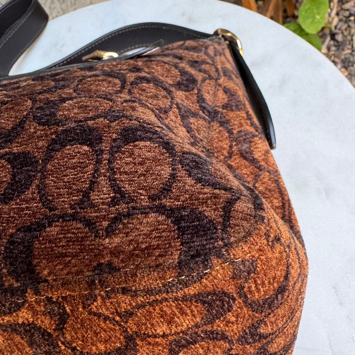 Coach Chenille Large Etta Flap Shoulder Bag