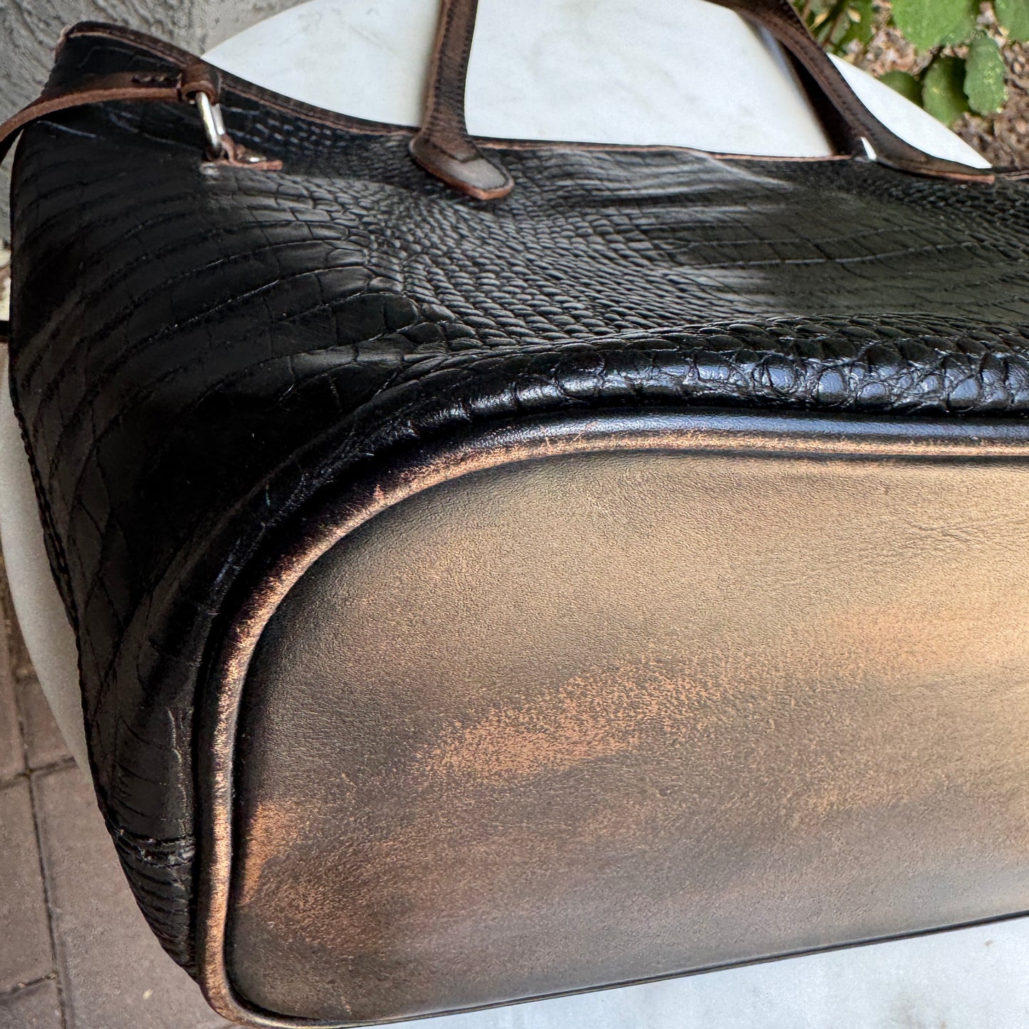 Freebird Embossed Crocodile Leather Mara Tote