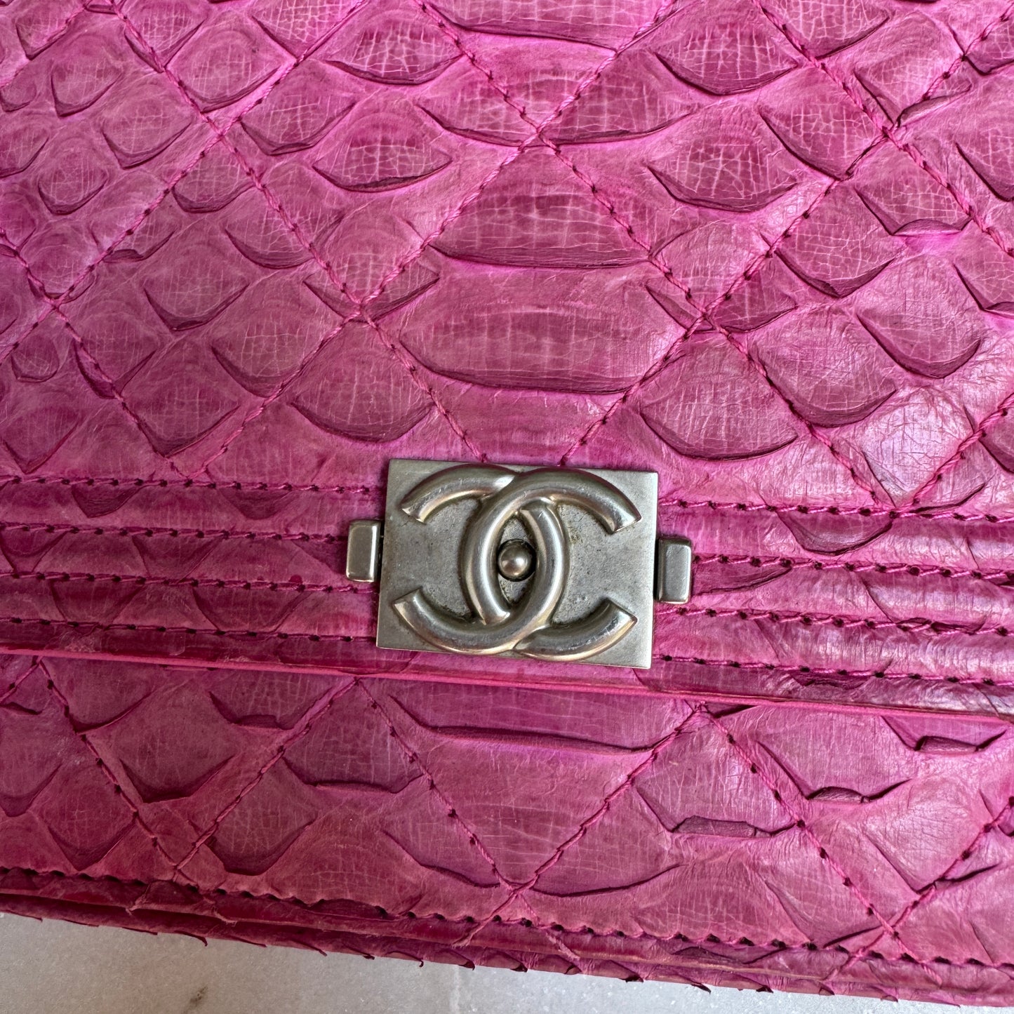 Chanel Python Boy WOC Wallet on Chain Crossbody