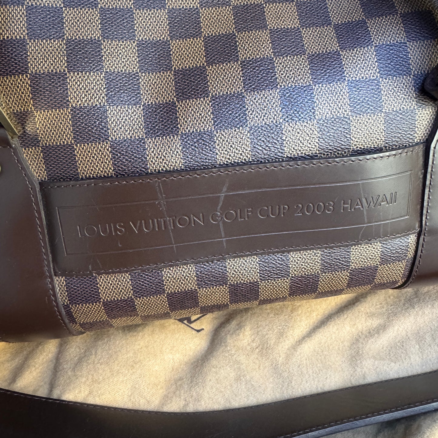Louis Vuitton Vintage Damier Ebene Golf Cup Sac Polochon 55 Duffle