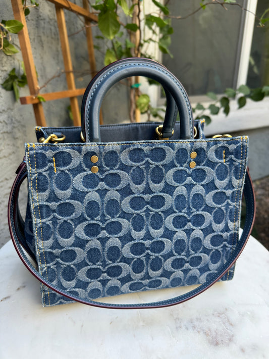 Coach Canvas Denim Monogram Rogue 25 Shoulder Bag