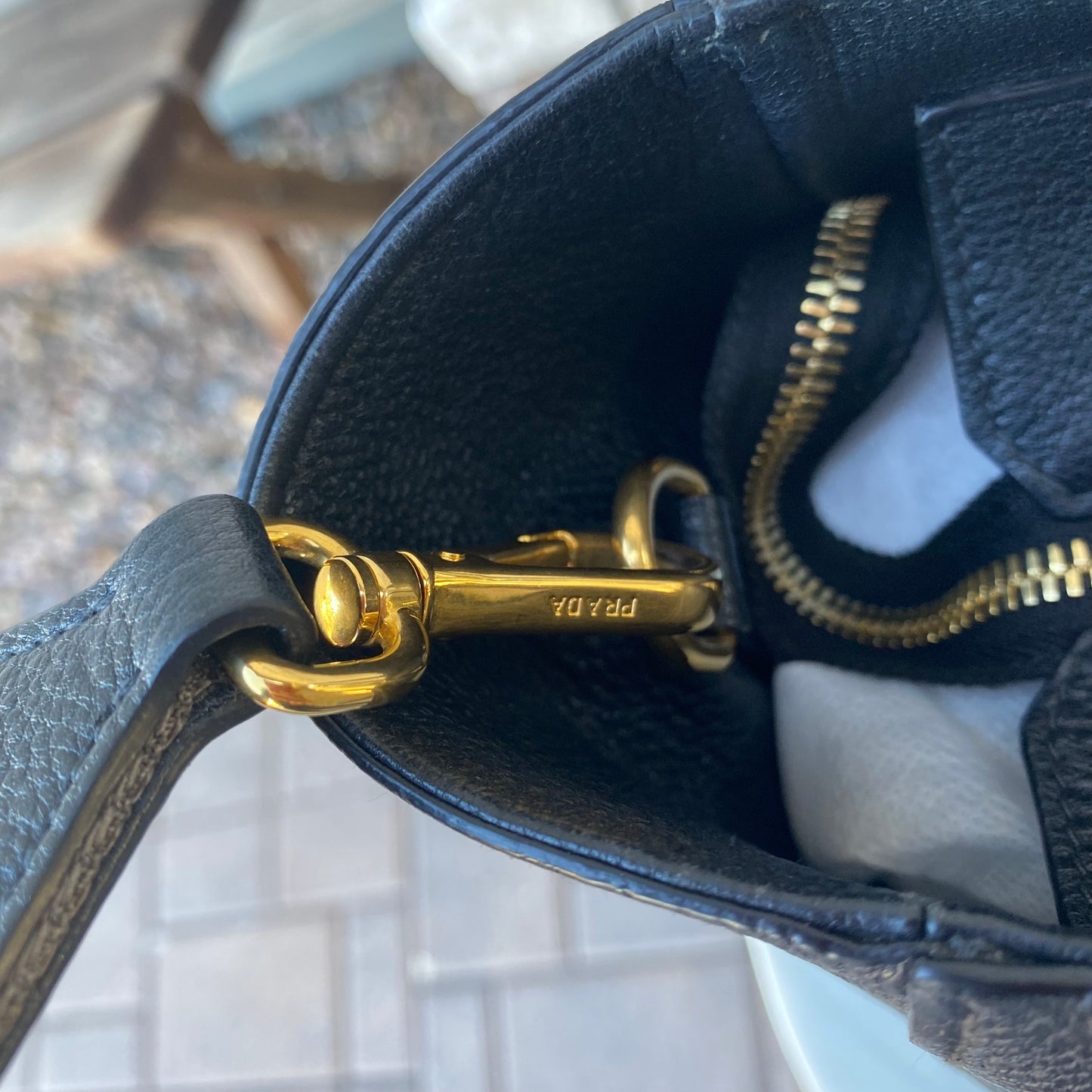 Prada Vitello Daino Shopping Tote