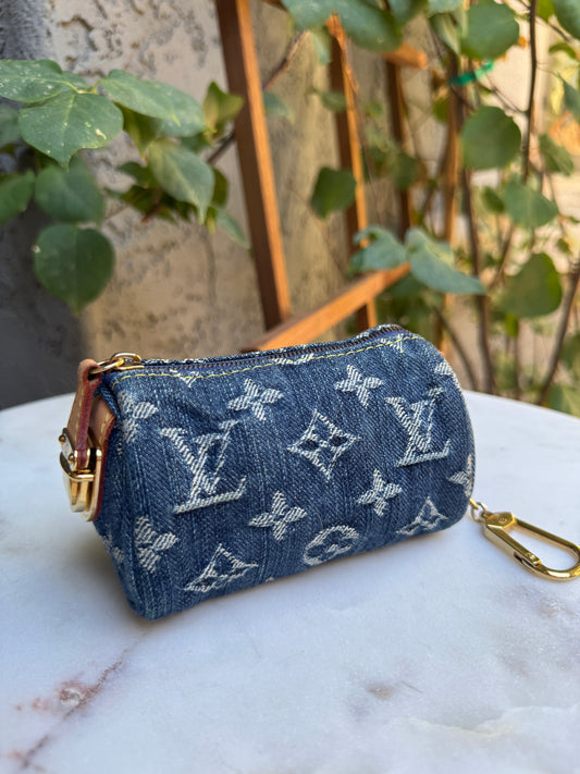 Louis Vuitton Vintage Monogram Denim Trousse Speedy Pouch