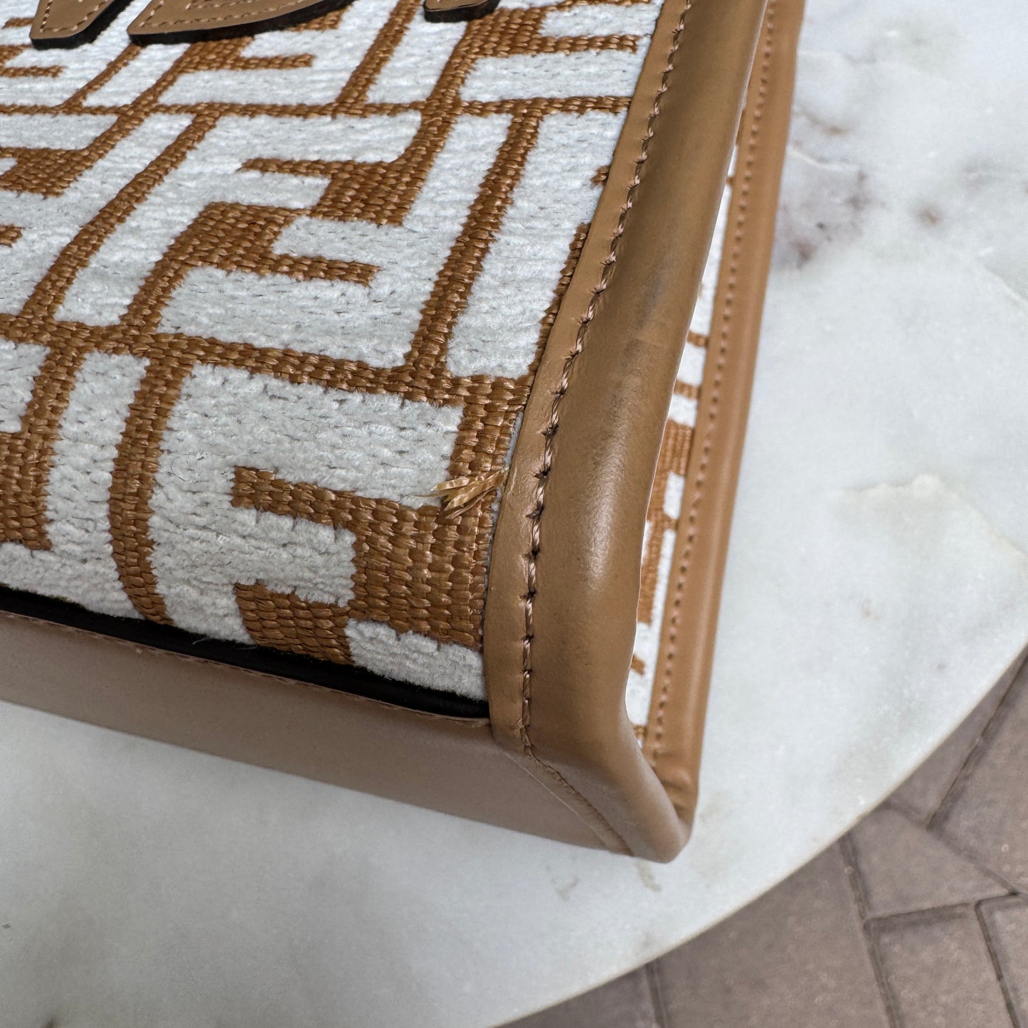 Fendi Small Zucca Monogram Woven Sunshine Shopper Tote